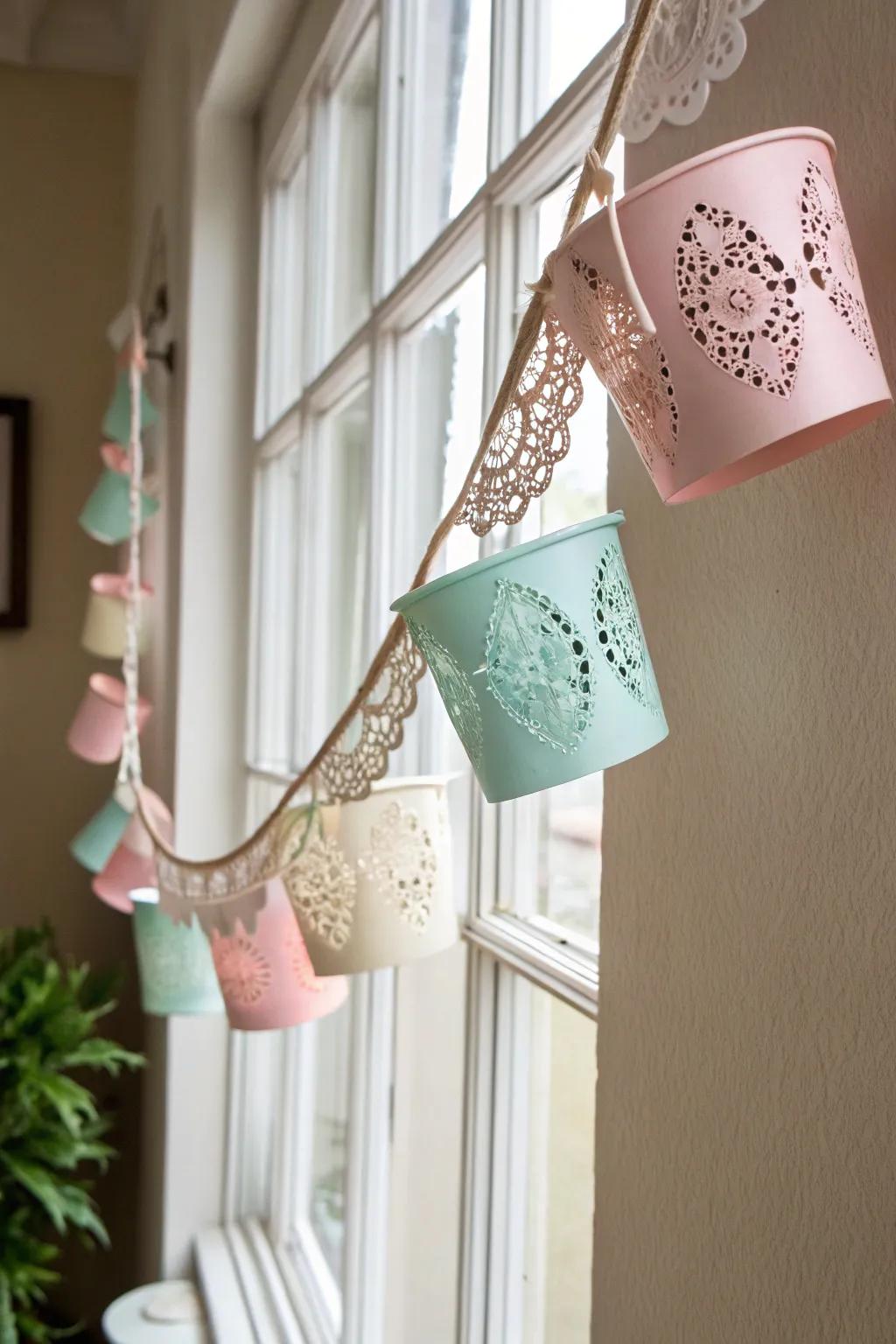 Transform your space using a stylish, environmentally friendly plastic cup festoon—perfect for including a touch of festive charm!