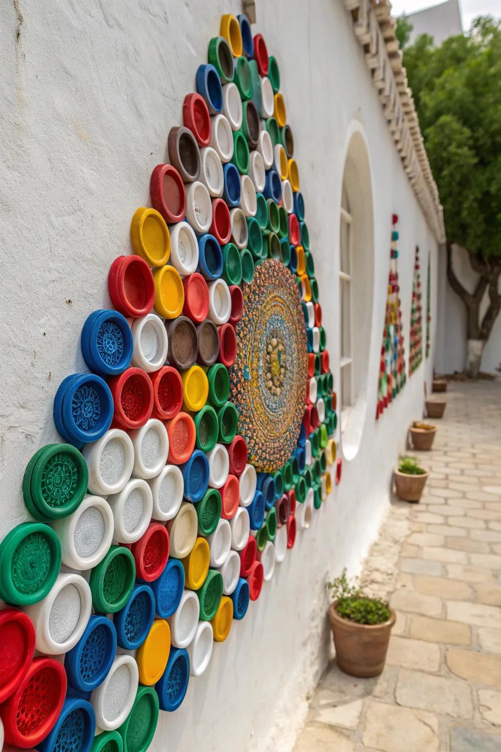 Redesigning waste into expanse-worthy art: Discover the beauty in repurposed synthetic sealing tops.