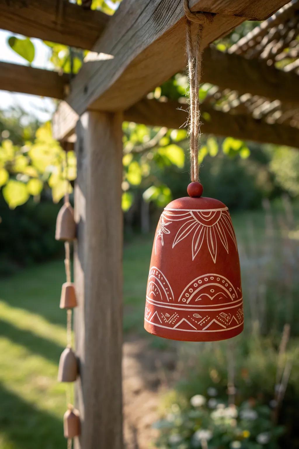 Welcome serenity through the gentle music of earthenware wind carillons, an ideal fusion of minimalist design and natural beauty.