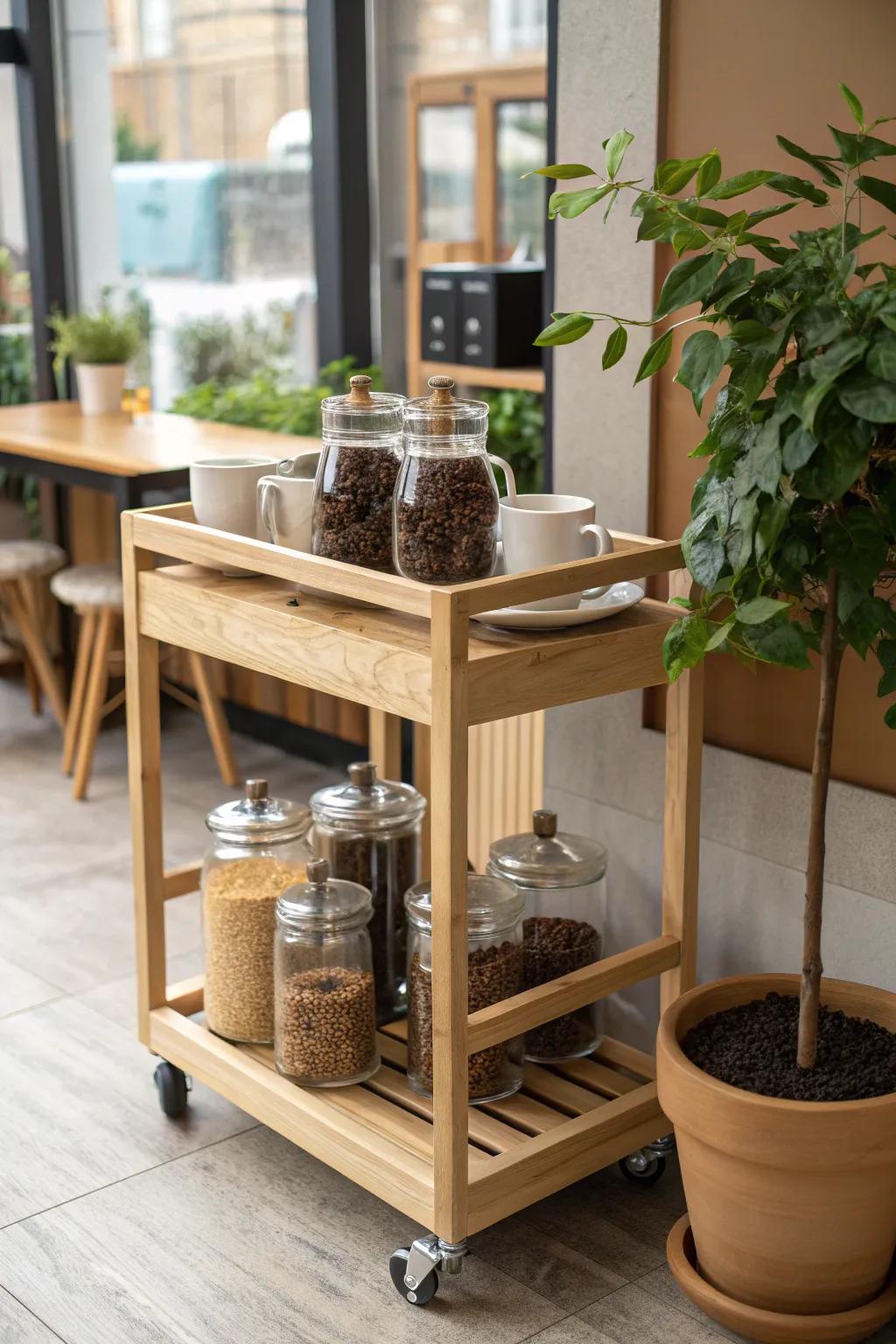 Brewed with community love: Discover the art of local flavors on our school coffee cart.