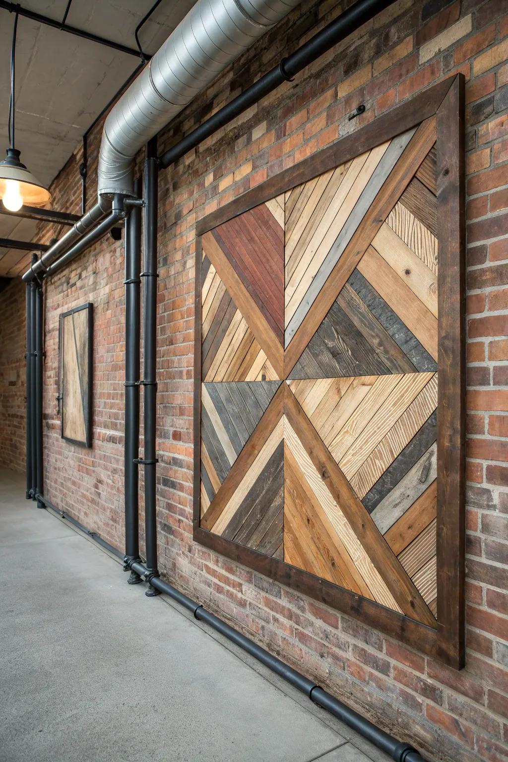 Elevate your area with industrial grittiness: a seamless fusion of reclaimed timber and metallic constituents for a daring, urban visage.
