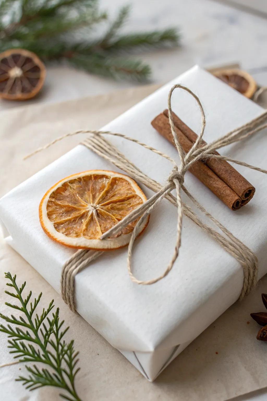 Embrace the essence of nature with this gracefully enfolded gift, ideally suited for a minimalist holiday observance.
