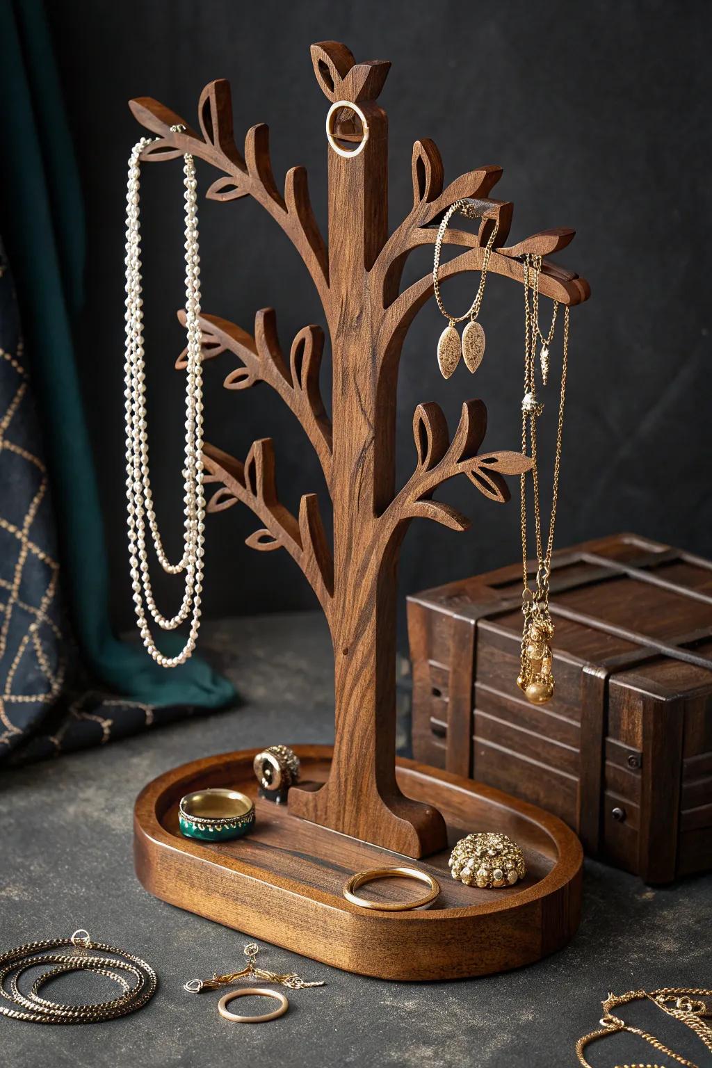 Elevate your vogue with this superb timber jewelry display – where operation encounters artistry.