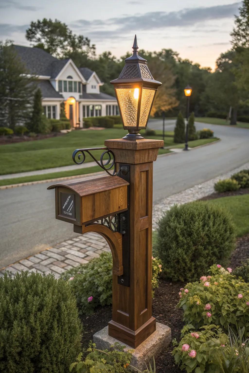 Illuminate your frontage allure with a luminous-topped mail pillar.