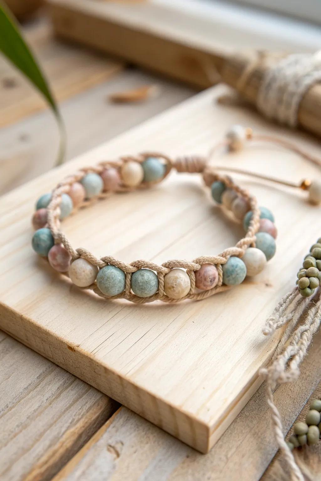 Embrace sustainable style using this charming upcycled bracelet, where vintage encounters modern beauty.