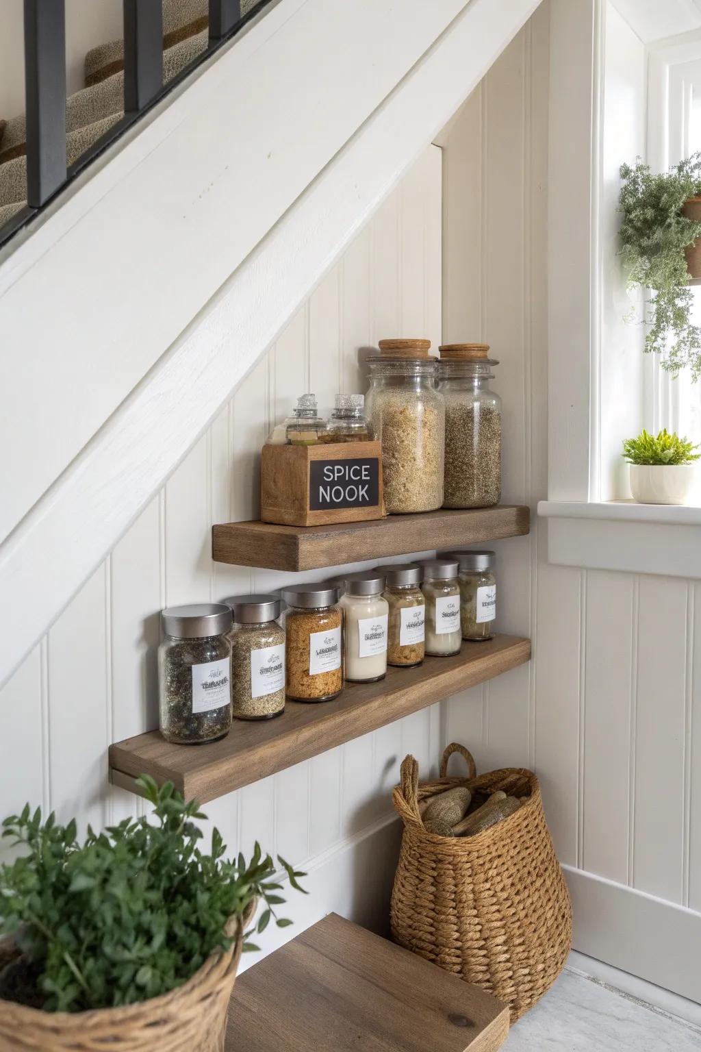 Enjoy the beauty of simplicity with a spice section that combines minimal style with free spirited charm.