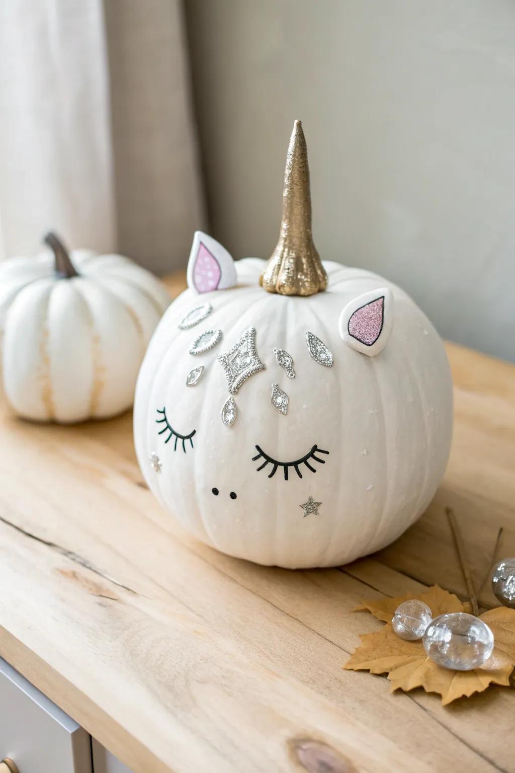 Impart a hint of enchantment to your Halloween with this vitrine-embellished equine pumpkin. ✨ #MinimalistMagic #ScandiBoho