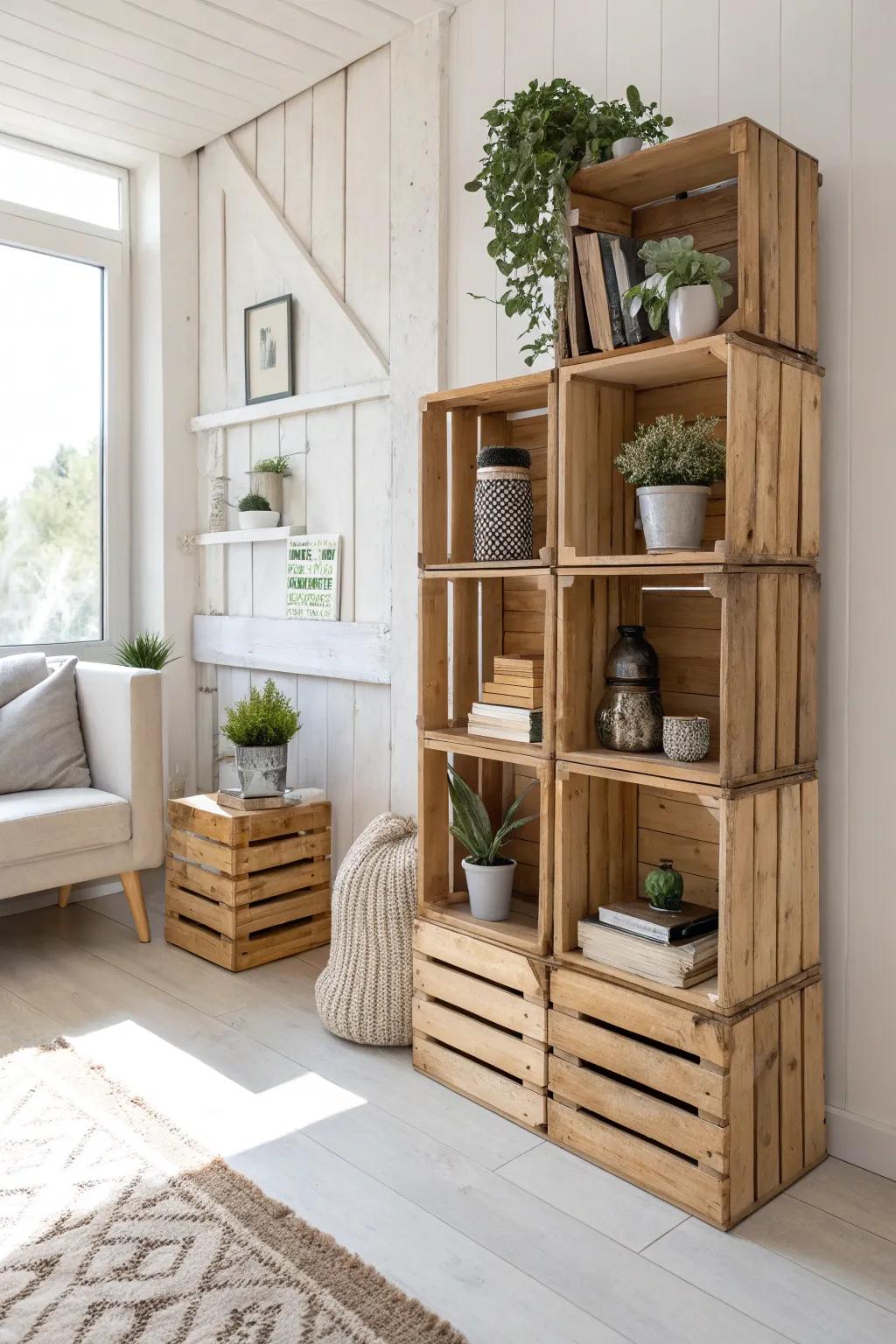 Transform your expanse utilizing the simplicity and allure of crate shelving modules. Ideally suited for any recess, these versatile constituents amalgamate functionality with Scandinavian panache.