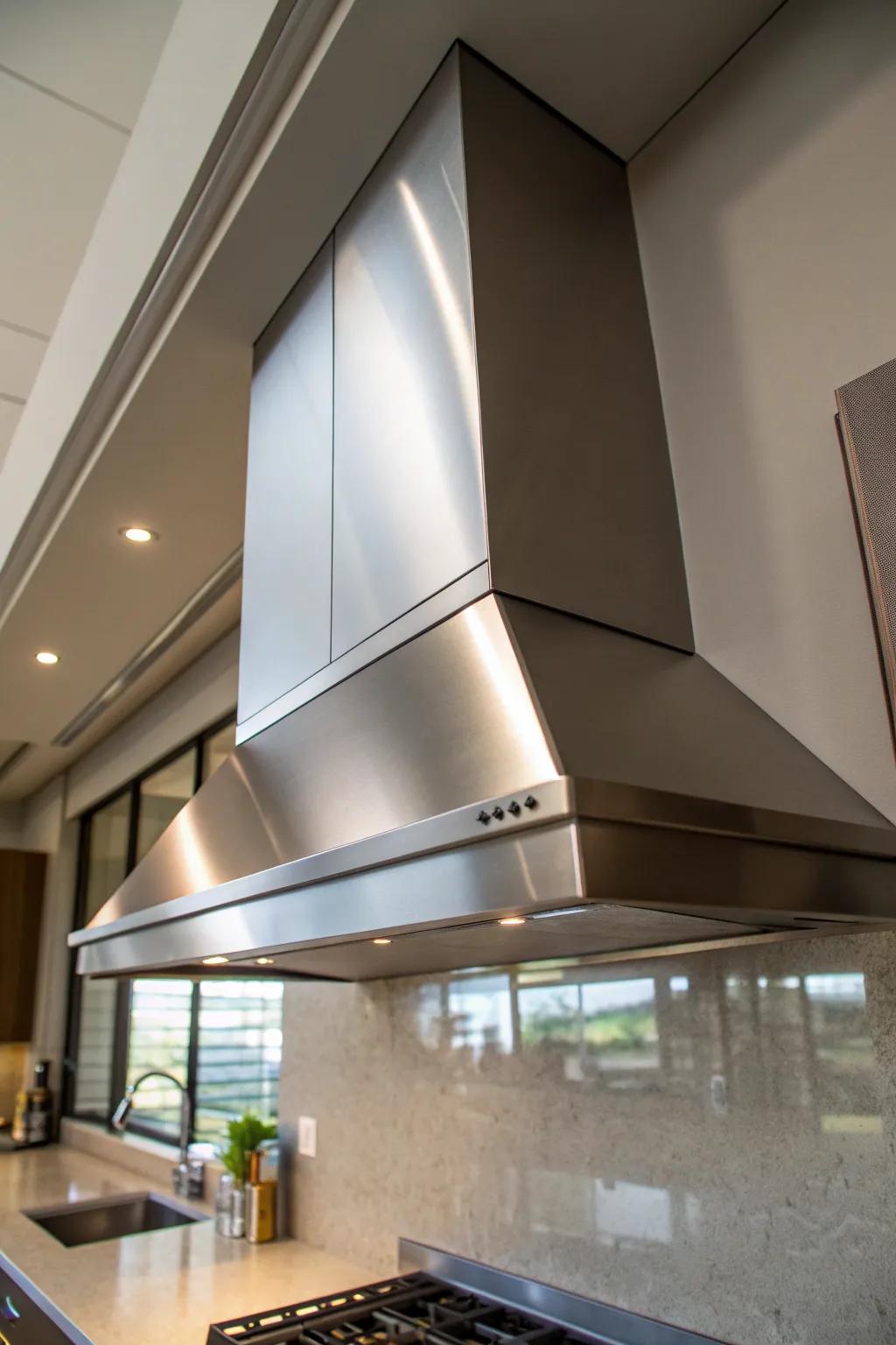 Transform your kitchen with the eternal sophistication of a polished steel range hood.