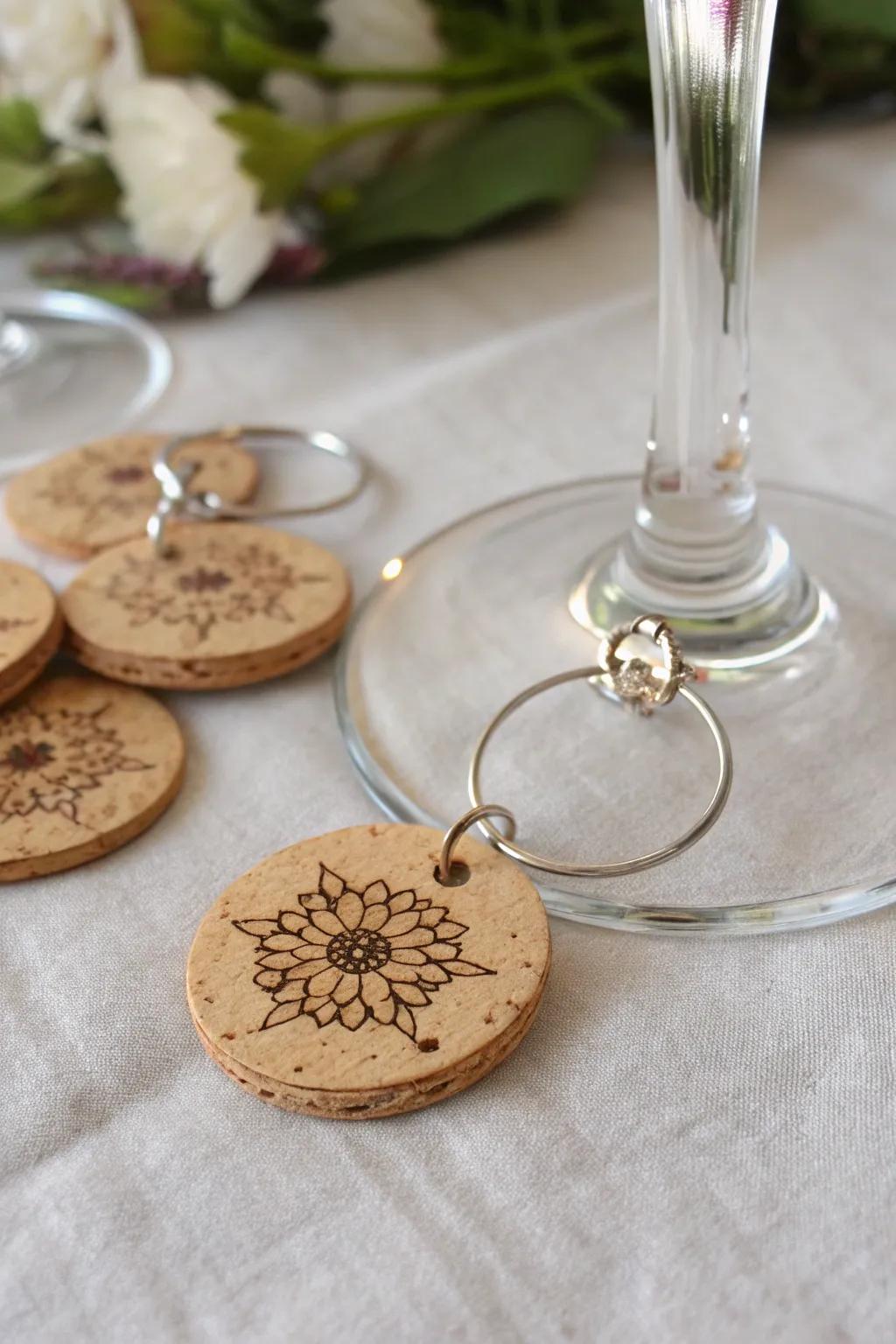Add a hint of charm to your gatherings with sophisticated cork stemware tokens. 🍷✨ #CraftedElegance #MinimalistBoho