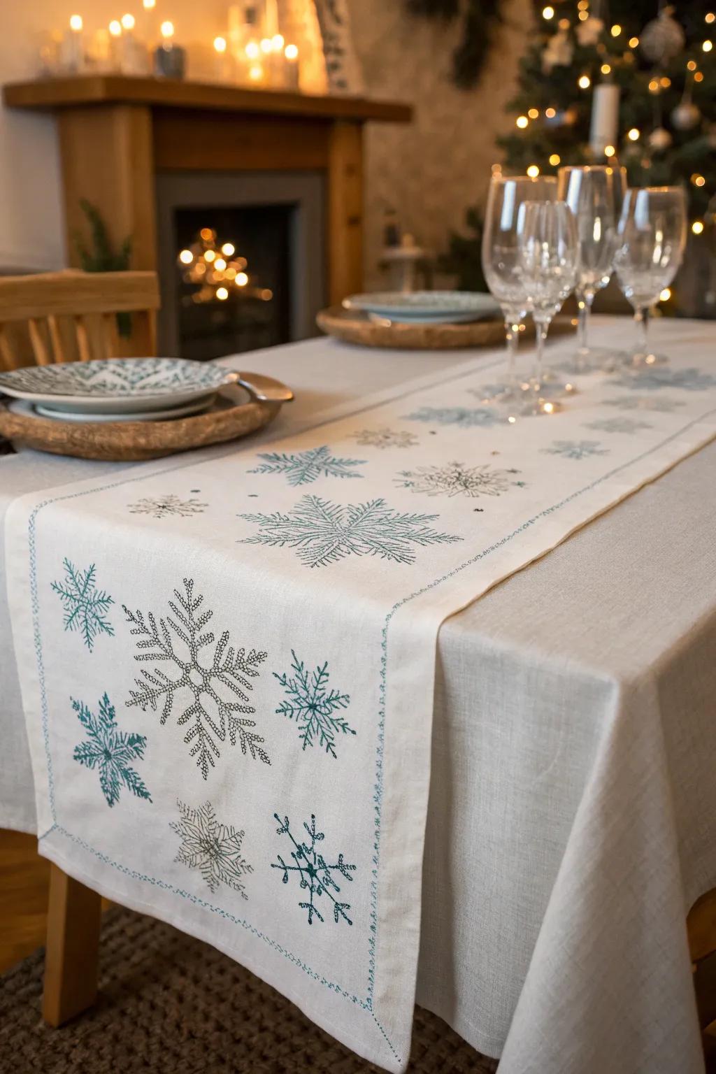 Unify your design with seasonal table fabrics.