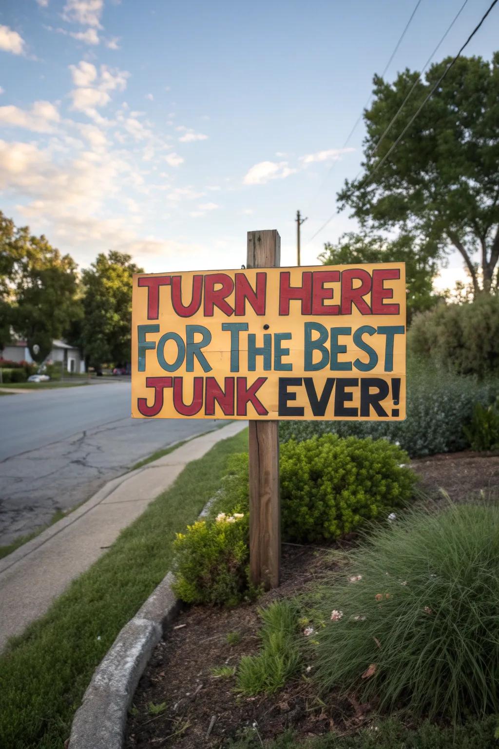 Make your garage sale unmissable with a touch of humor and creativity!