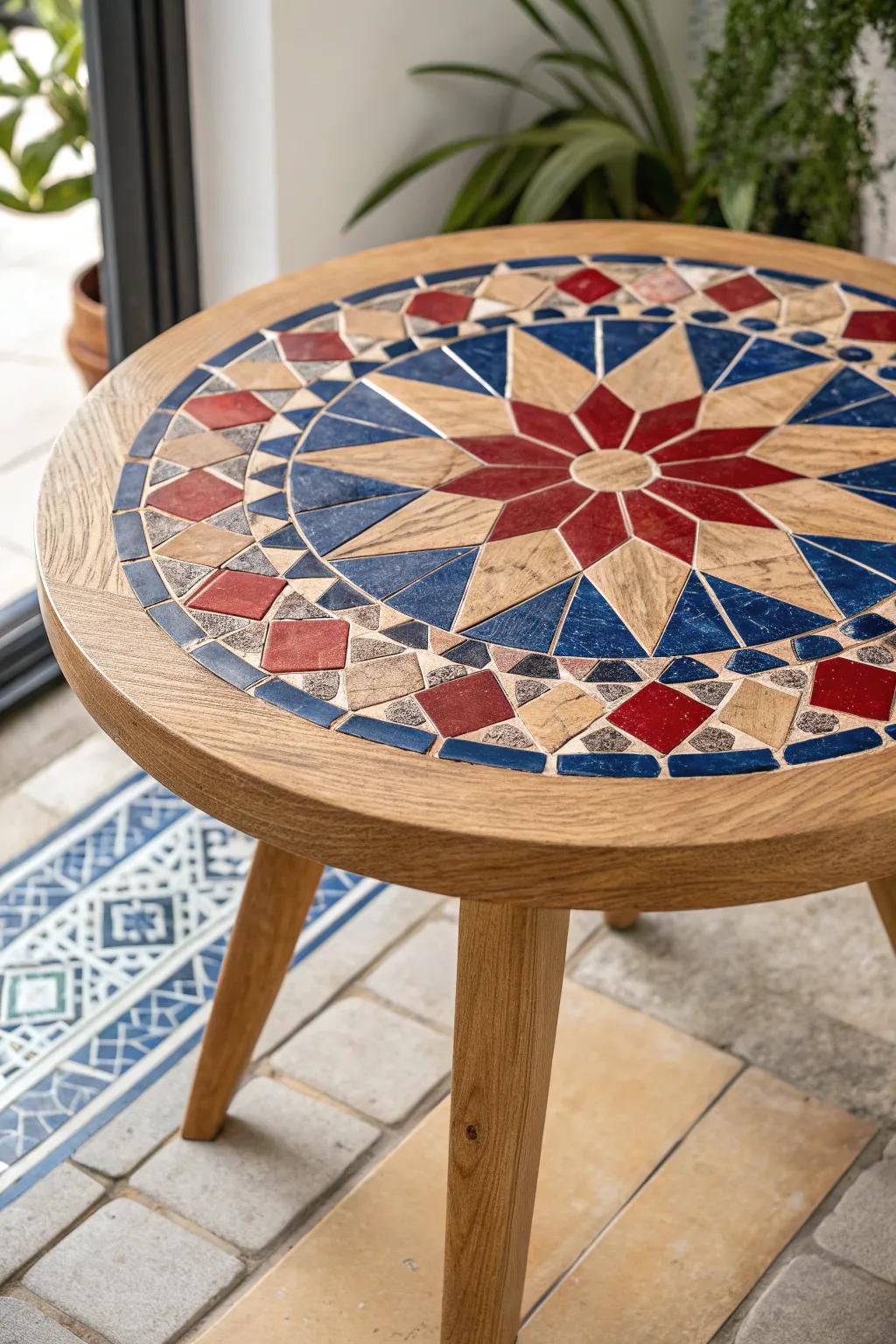 Transform your coffee table with a stunning mosaic of 100 handcrafted fragments, where artistry aligns with simplicity.