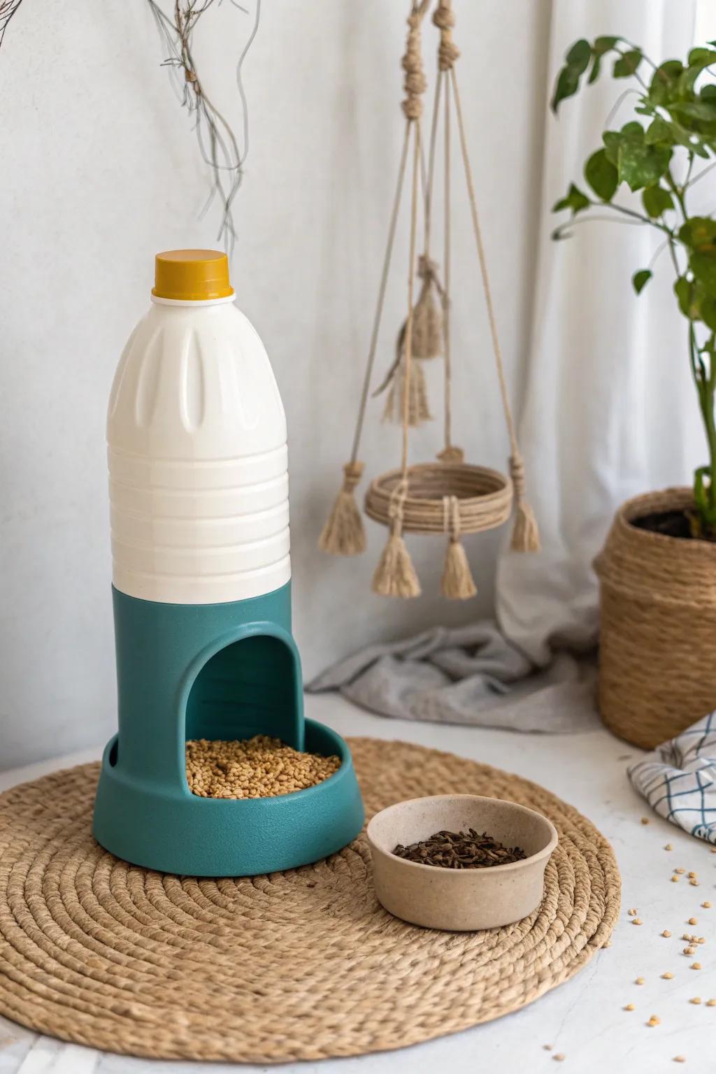 Elevate feeding sessions through this chic DIY animal nourishment dispenser – where minimalist design encounters playful elegance!
