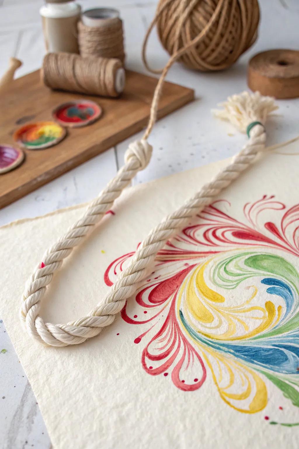 Unleash creativity with cord trailing art—where bold shades meet minimalist elegance.