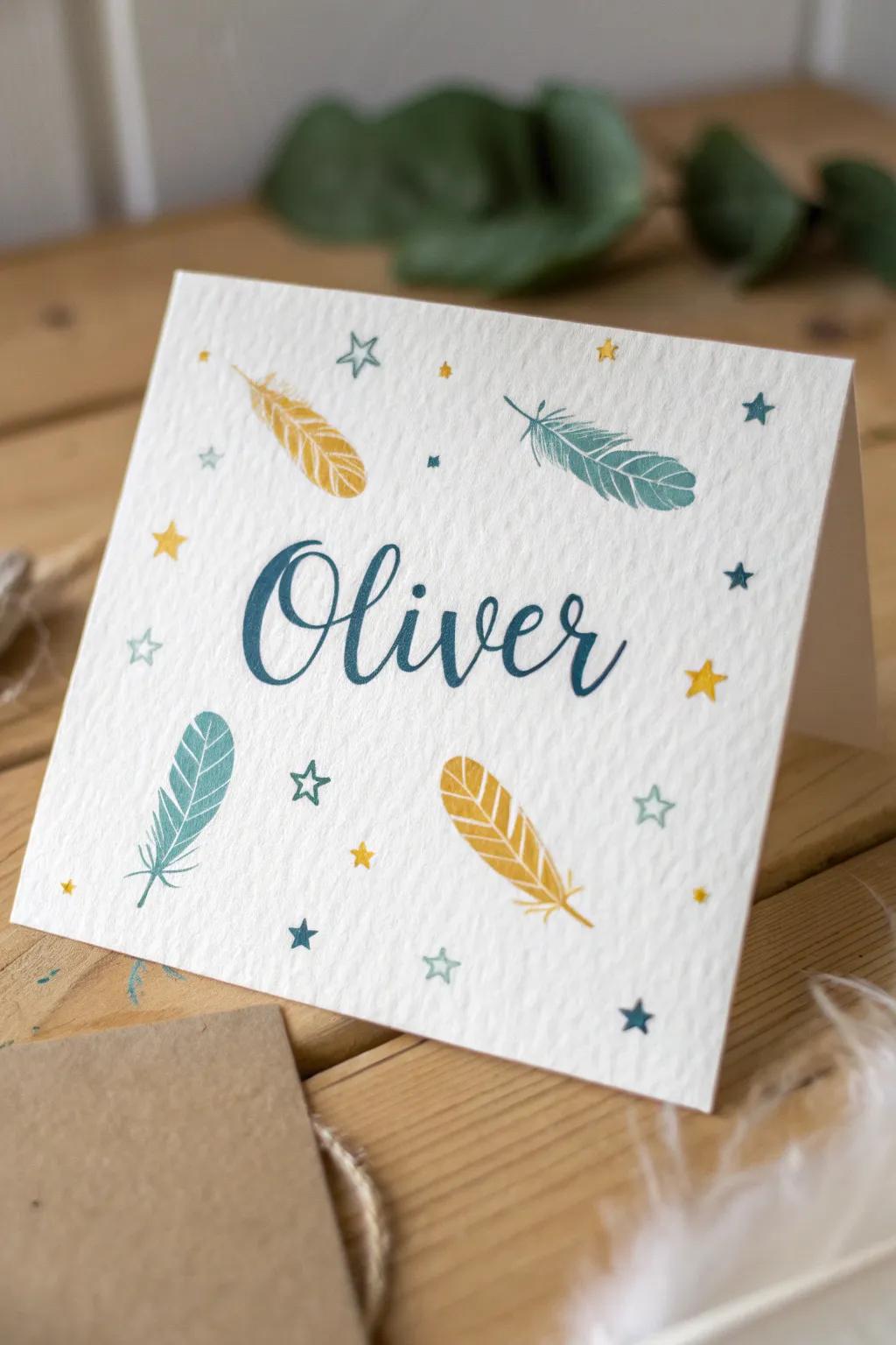 Transform a simple card into a cherished keepsake with personalized name art that speaks to the heart.