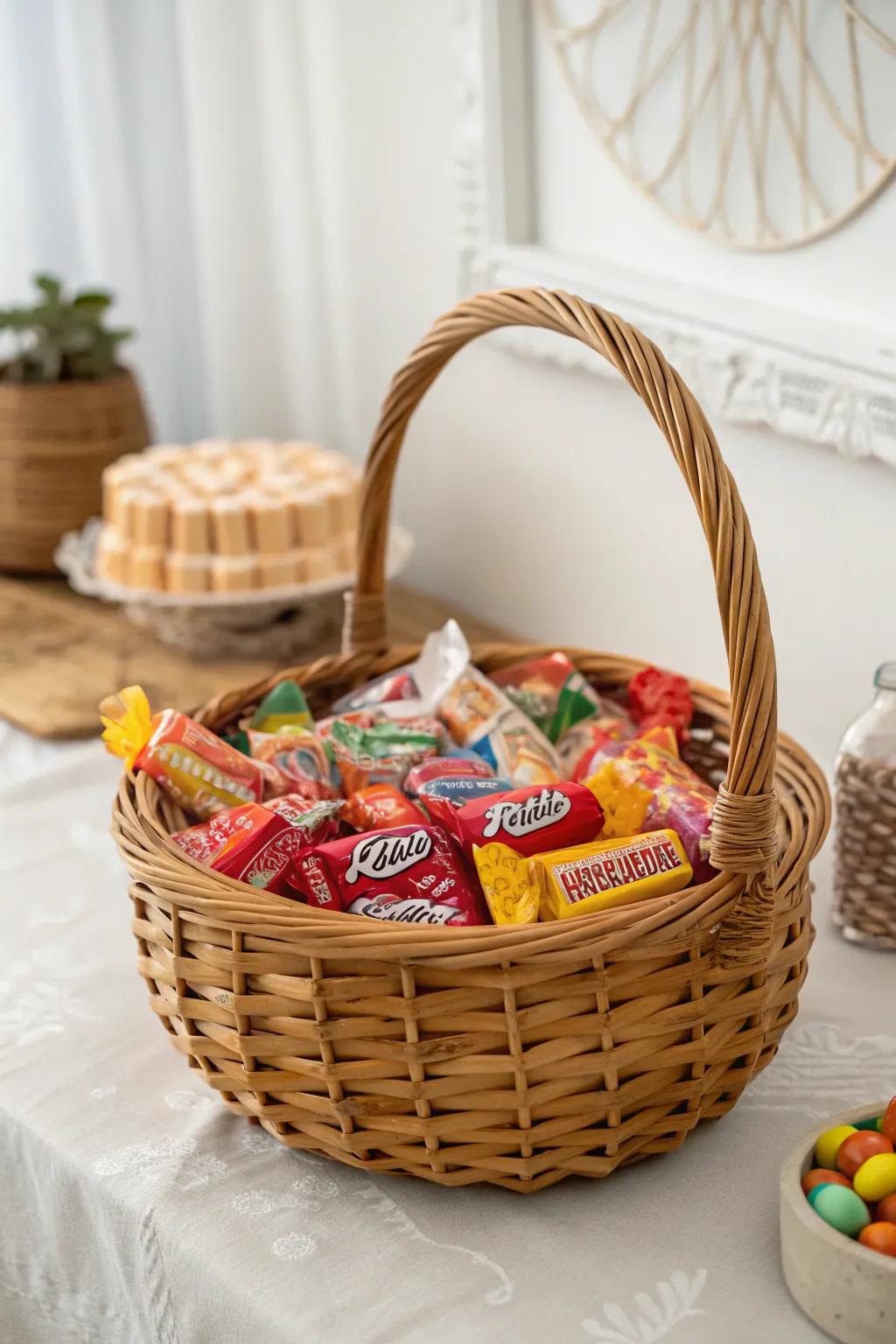 Travel back in time with this chic vintage confectionery basket, where nostalgia meets minimalist elegance.