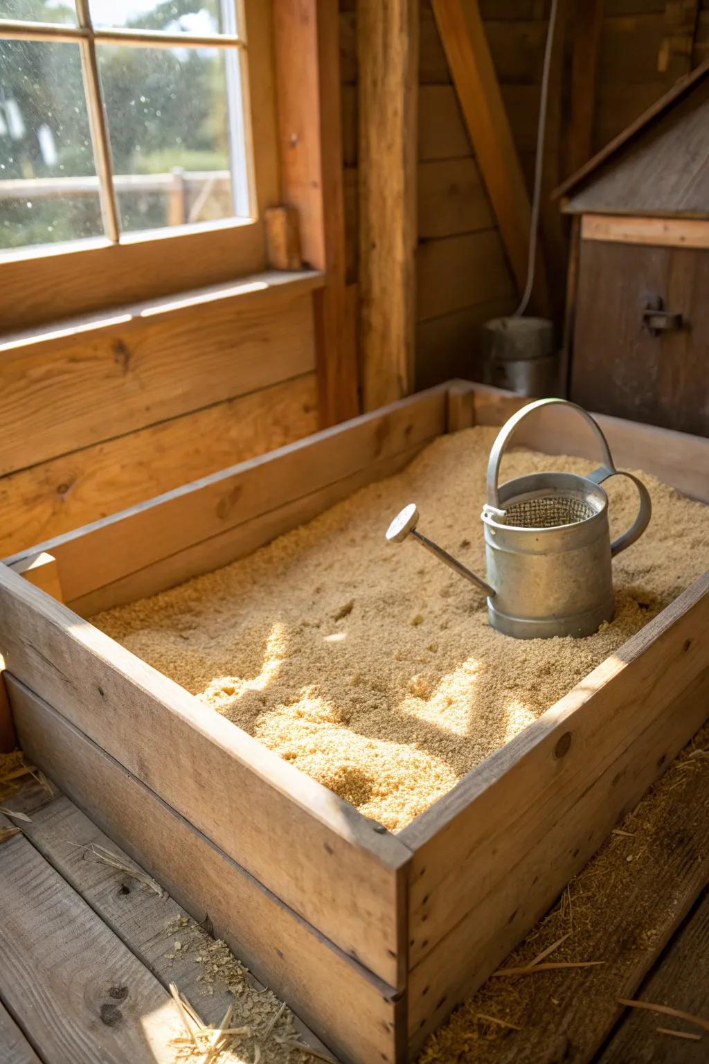 Elevate your brooder game with eco-conscious sand bedding—where tradition meets innovation.