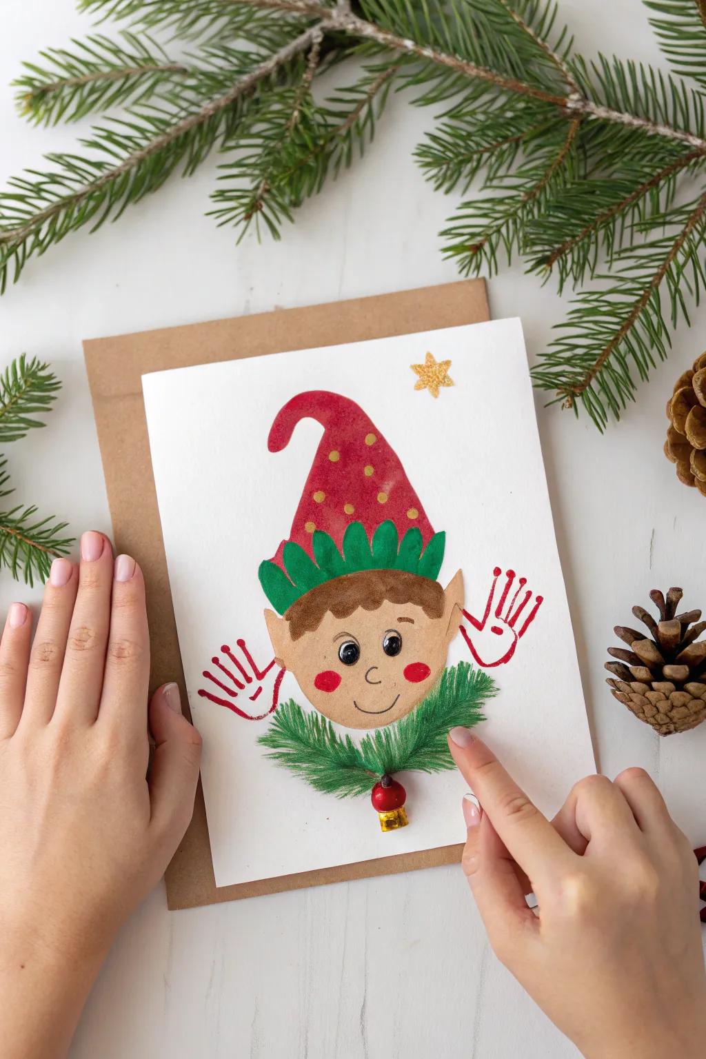 Capture the enchantment of petite digits through an enthralling Elven Handprint Card!