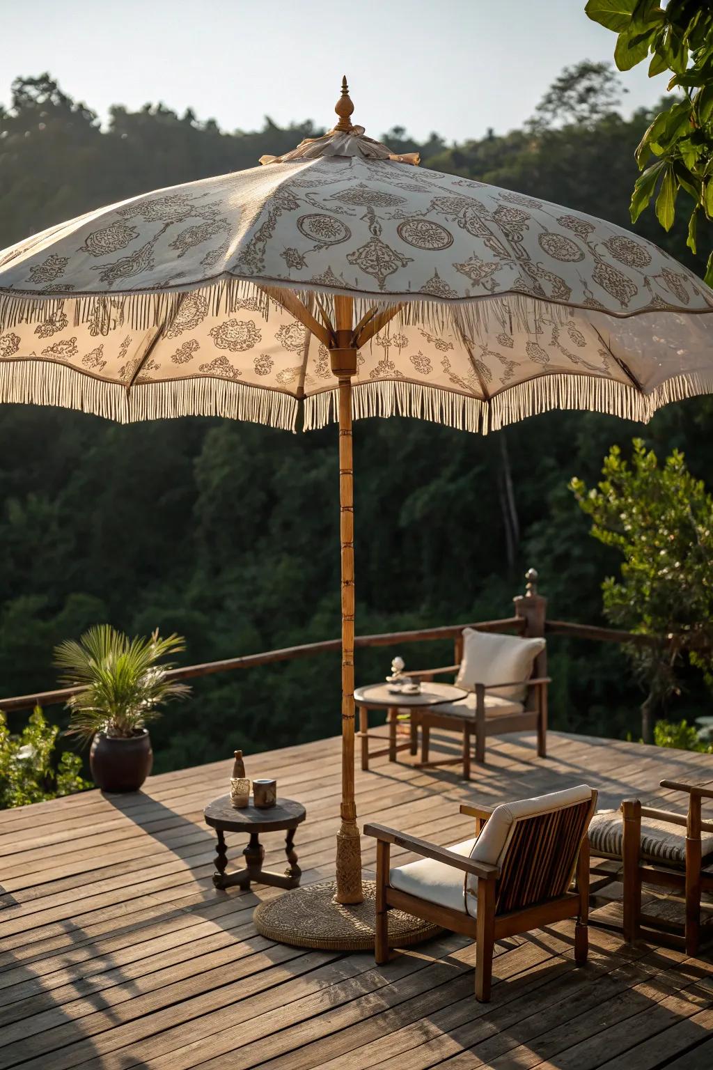 Transform your deck into a stylish retreat with the perfect patio parasol.