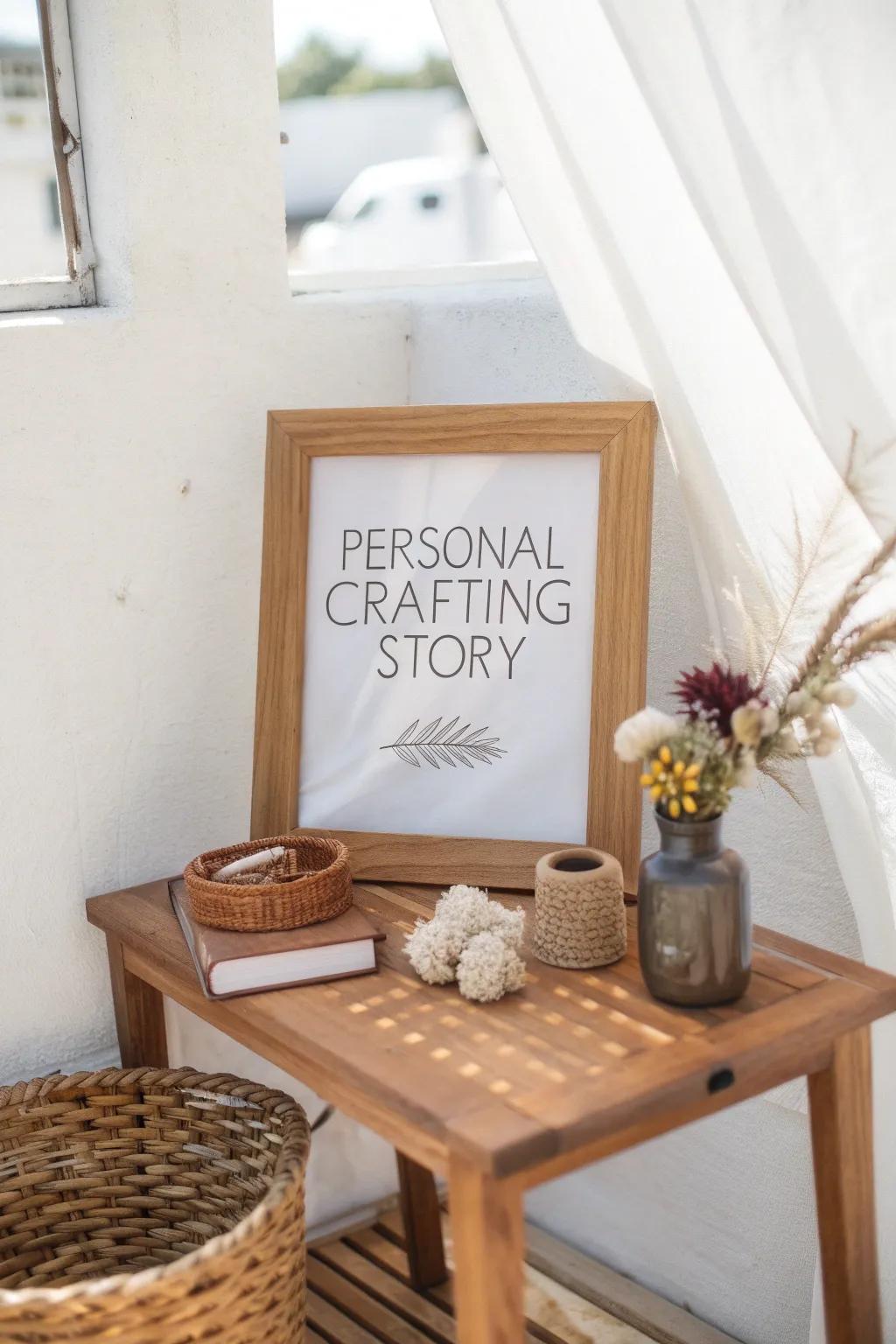 Share your crafting journey and connect with customers through a personal story display.