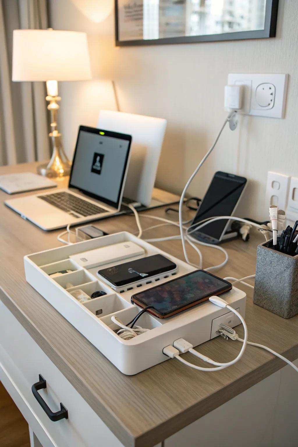 A tidy solution for keeping your devices ready.
