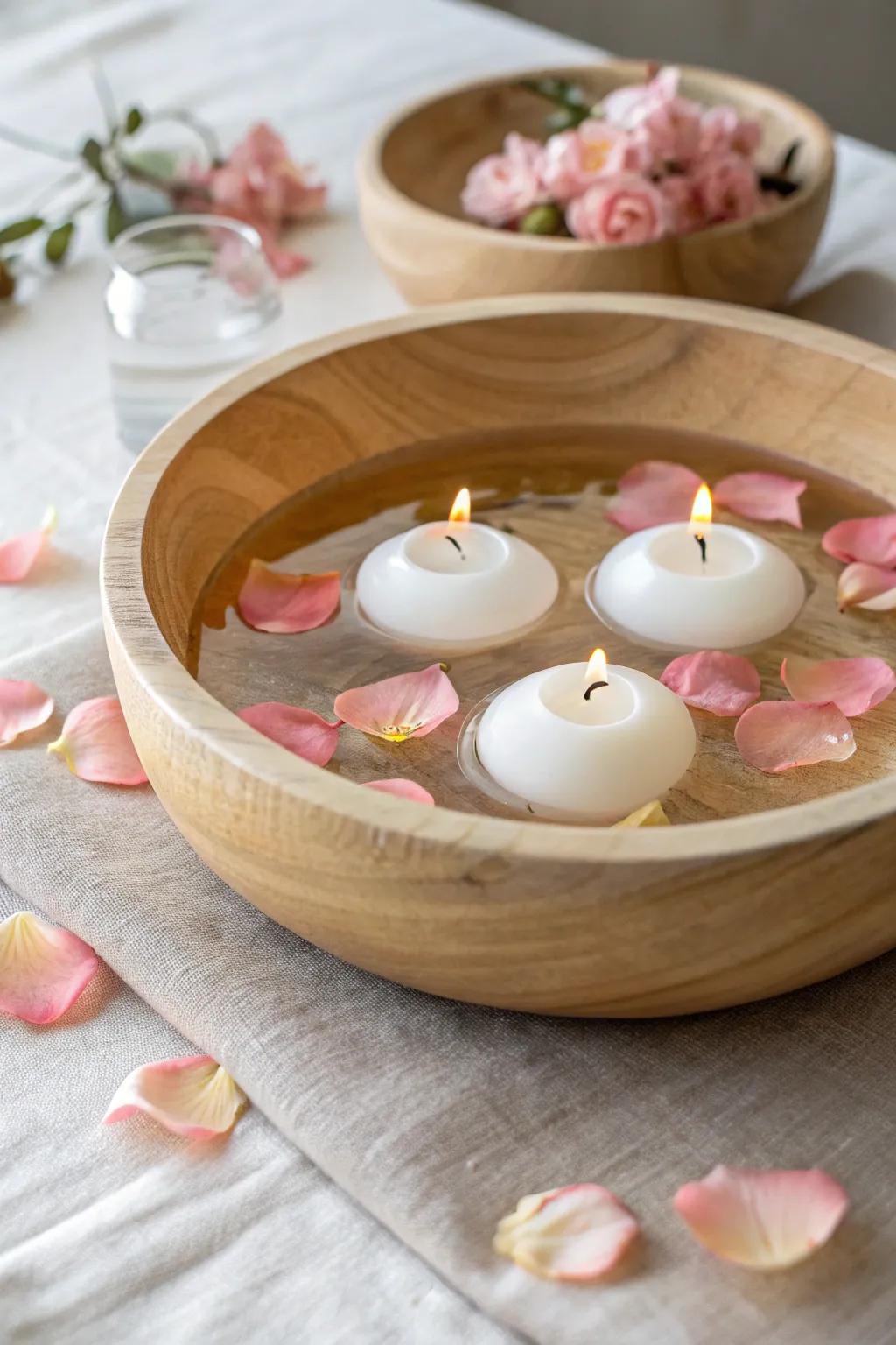 Cultivate a tranquil ambiance employing ephemeral igniters and leaves—impeccable for a serene evening assemblage.