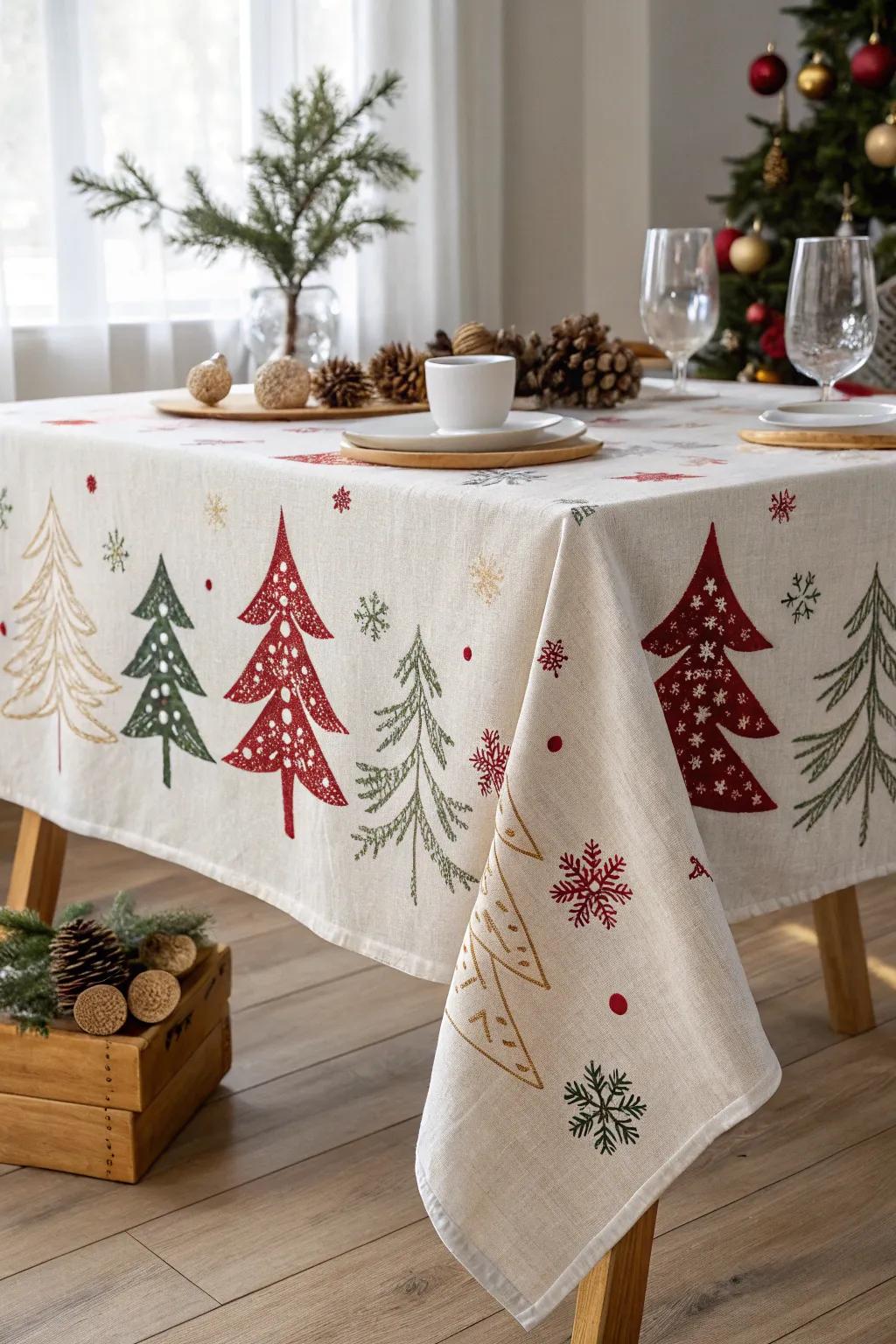 Transform your classroom through festive linens that convey Scandinavian refinement and Boho warmth to your holiday decor.