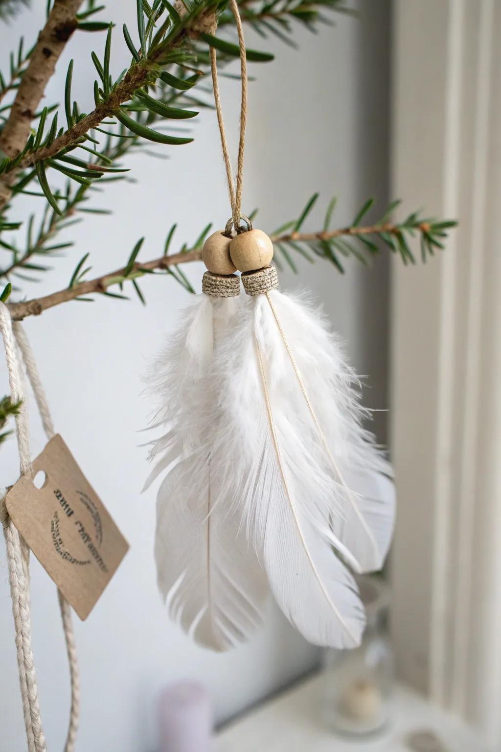 Embrace the serene allure of unpretentiousness with handmade downy angel ornaments.