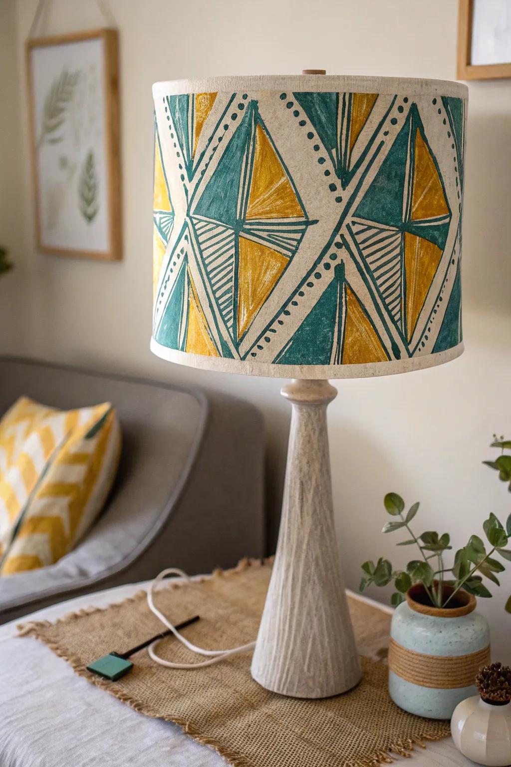Transform your space with a custom lampshade that blends minimalist design with bold, bohemian flair.