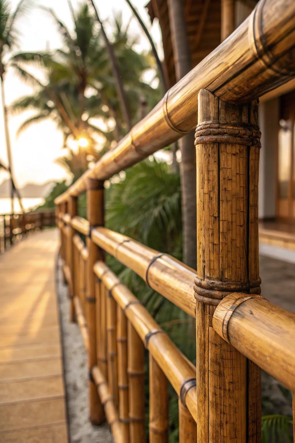Change your area with the exotic charm of cane railings.