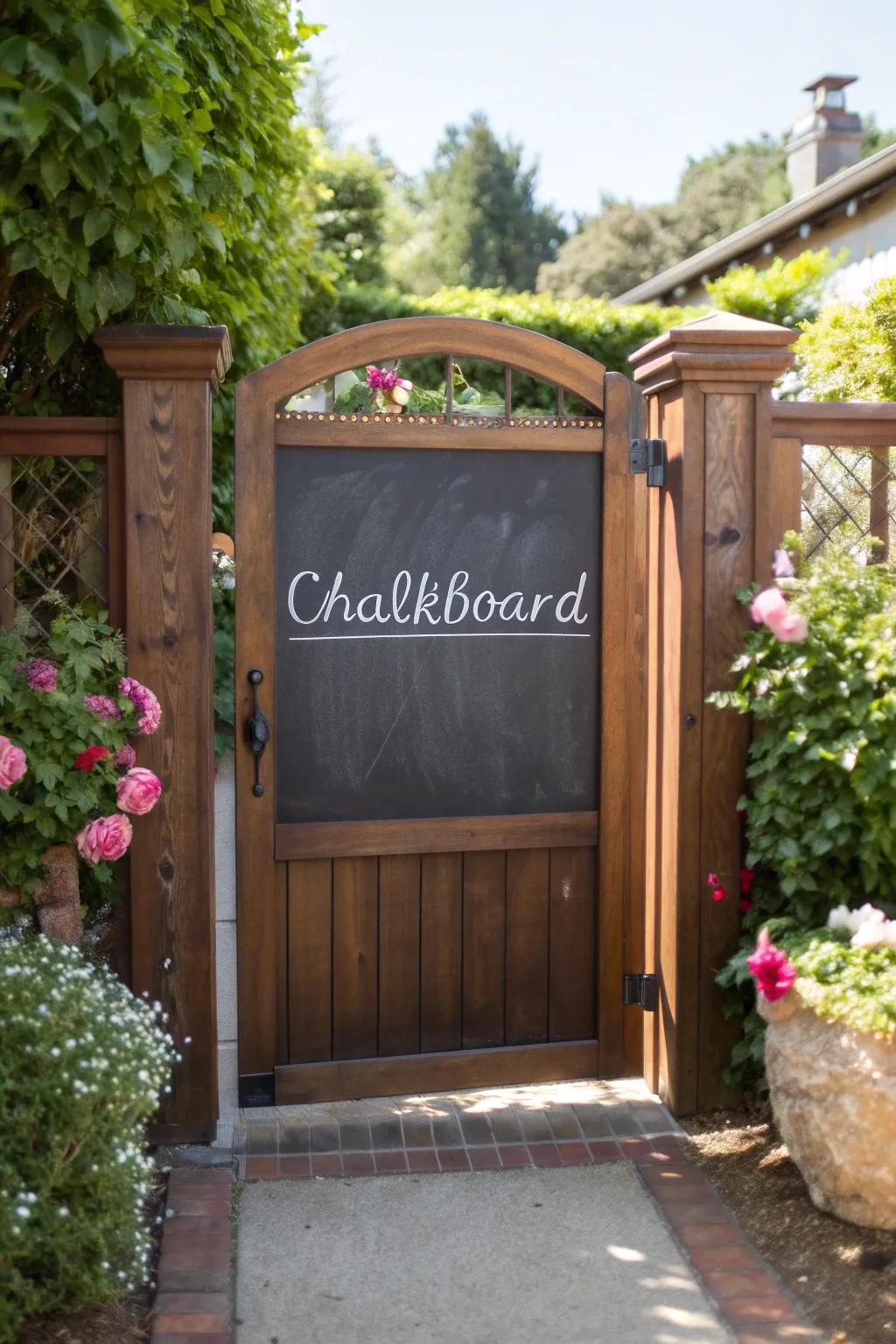 Welcome to Our Garden: A Artistry-Inspired Writing Board Gate