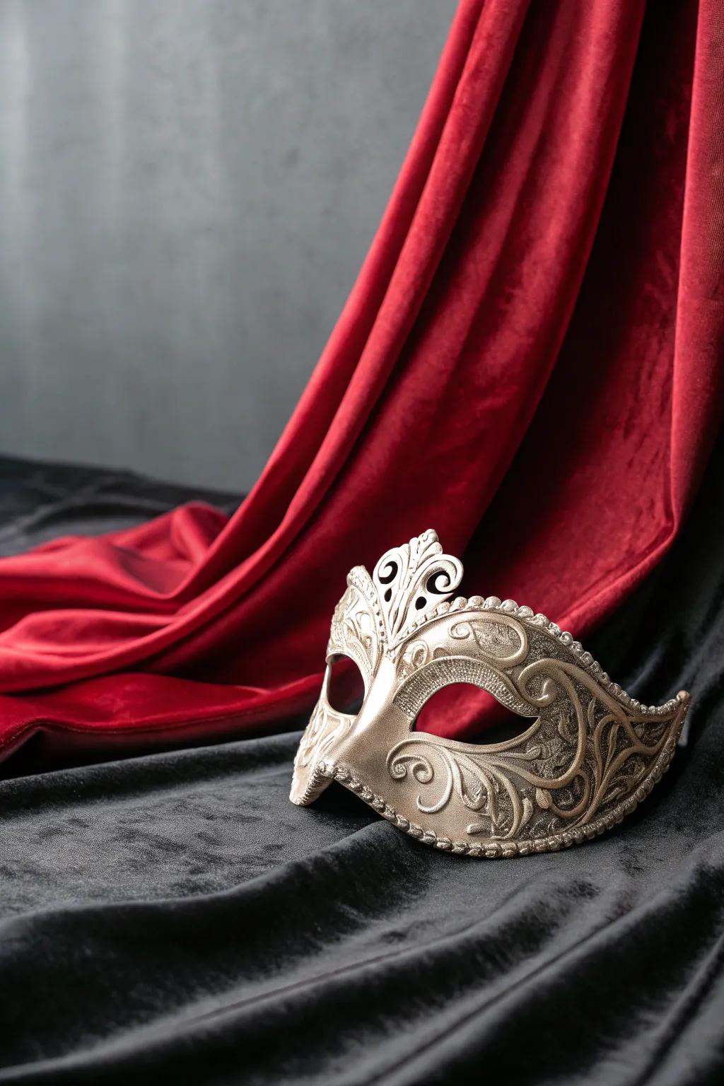 Embrace the mystery with a handcrafted Specter mask, perfect for a dramatic entry this Halloween.