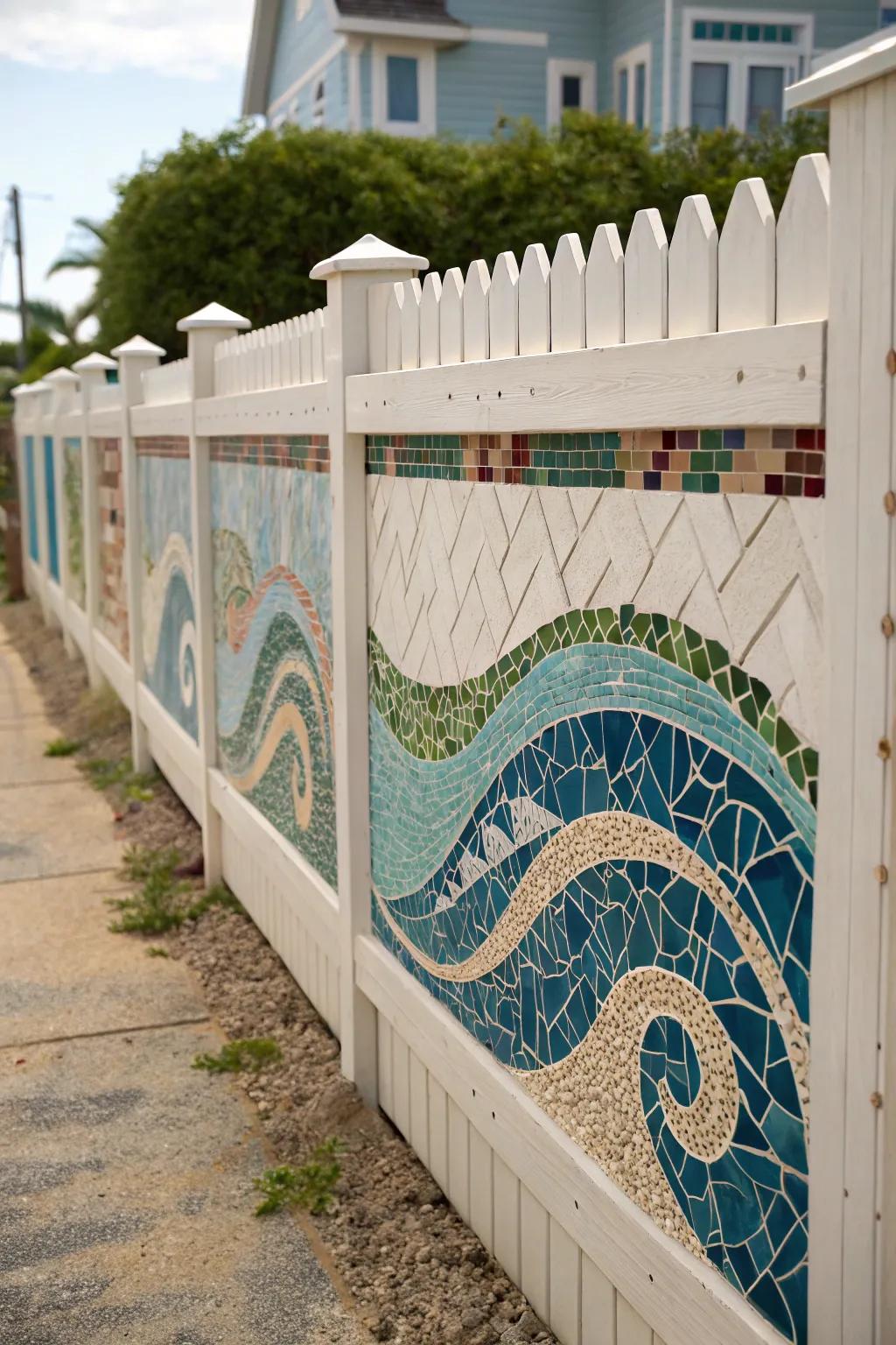 Transform your space with a breathtaking mosaic tile screen – where art meets seclusion.
