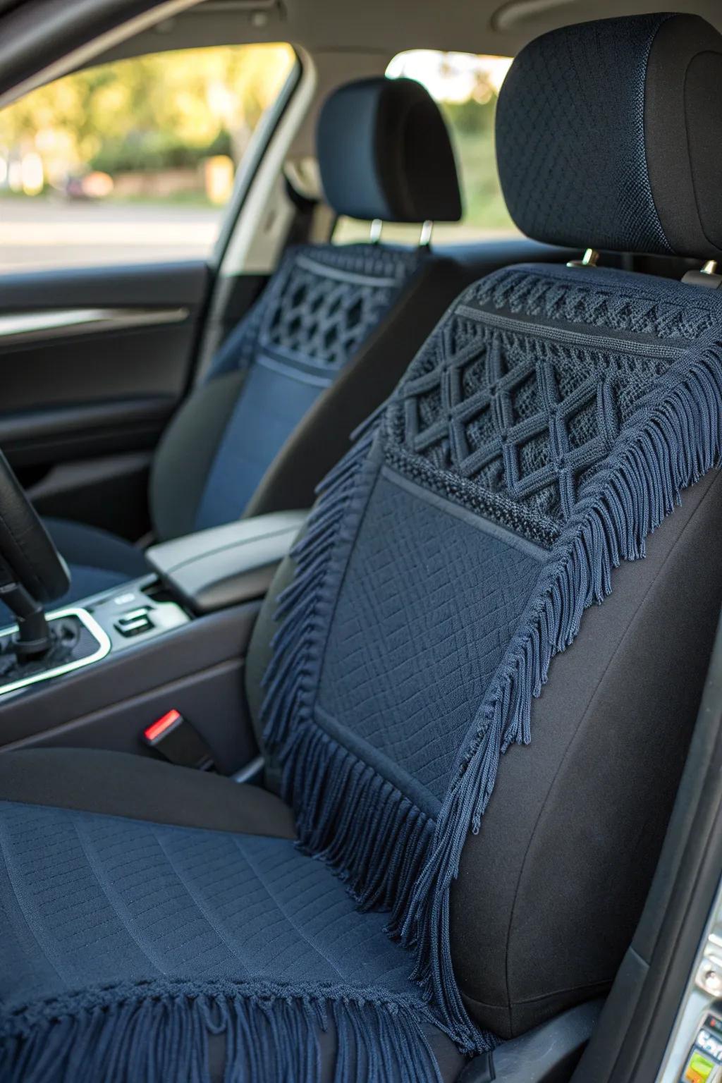 Elevate your drive with artisanal fringe seat coverings—where craftsmanship aligns with style.