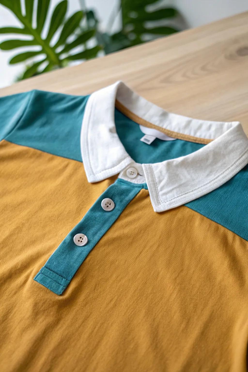 Transform your tee with a chic button-up collar for a stylish preppy accent. #DIYFashion #ScandinavianStyle