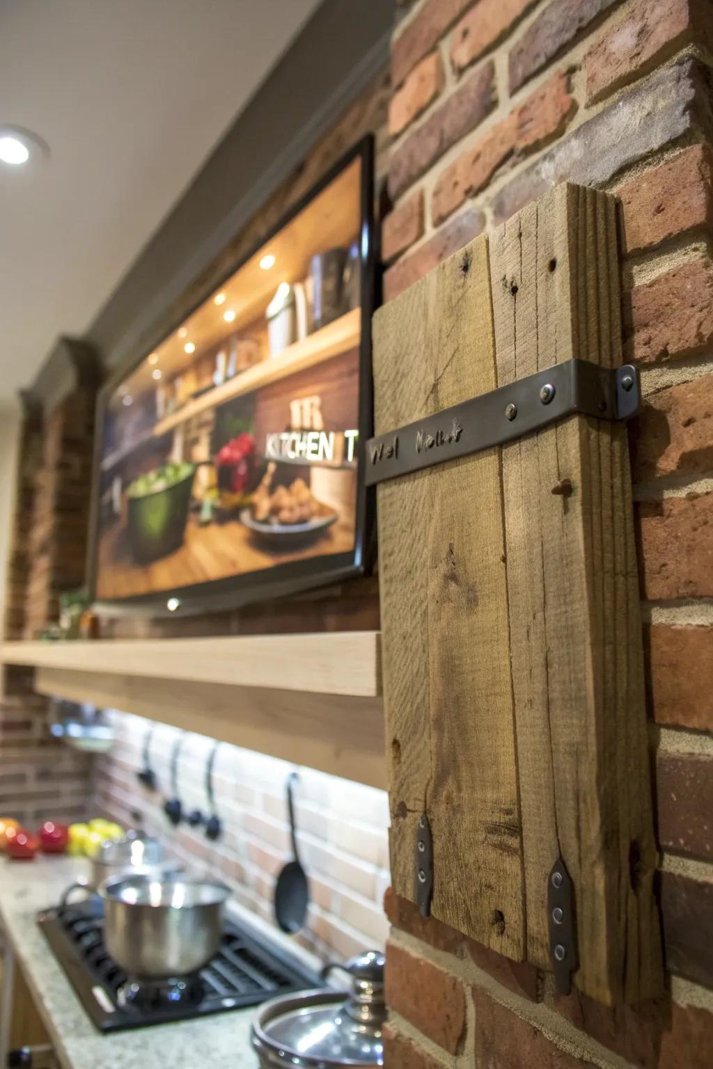 Elevate your kitchen experience with a handcrafted TV mount that blends style and utility seamlessly.