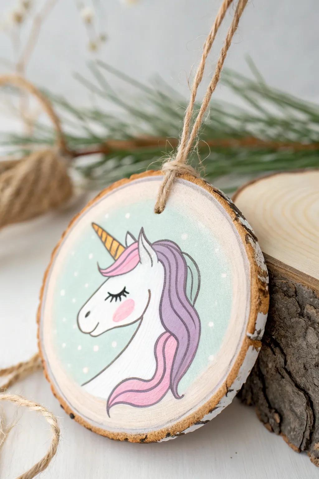 Add a touch of magic to your decor with these enchanting wooden unicorn ornaments! 🦄✨ Perfect for any whimsical setting.