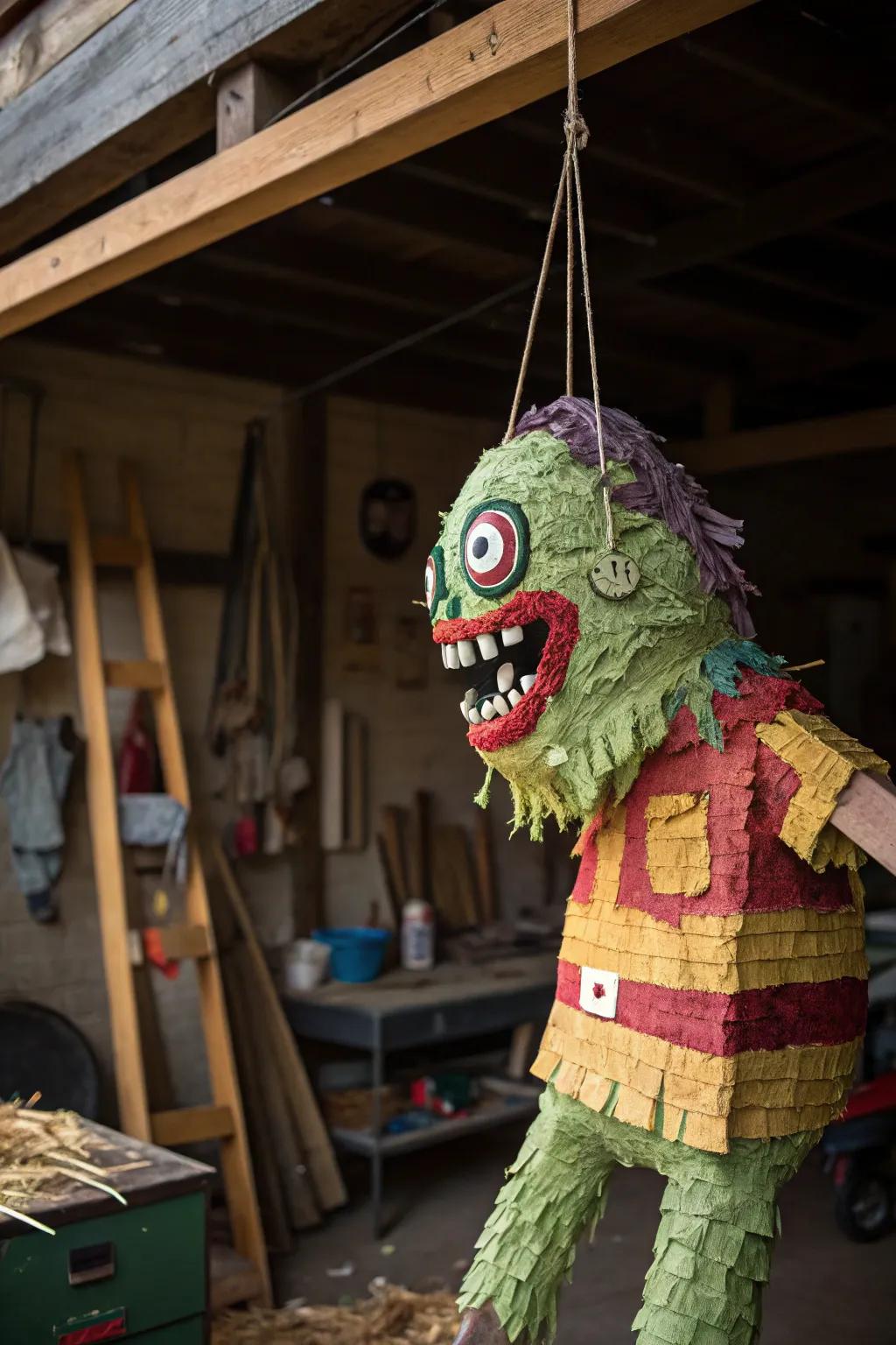 Unleash the amusement with a masterfully crafted undead piñata at your next gathering!