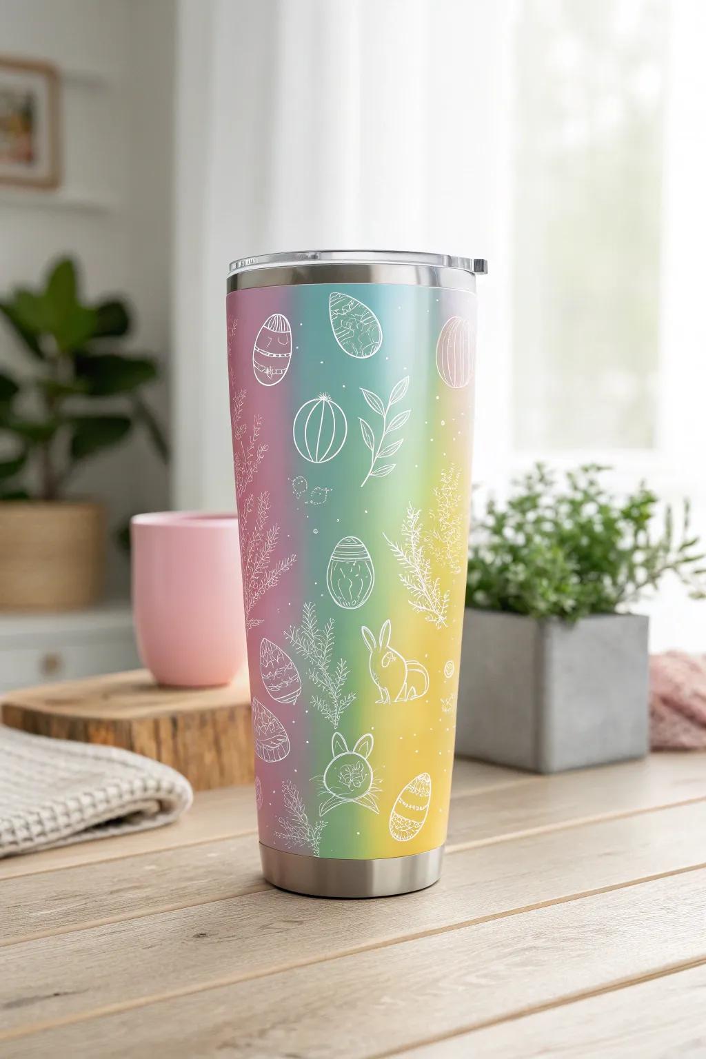 Hydrate stylishly this Easter with a prismatic mug that infuses joy into each moment.
