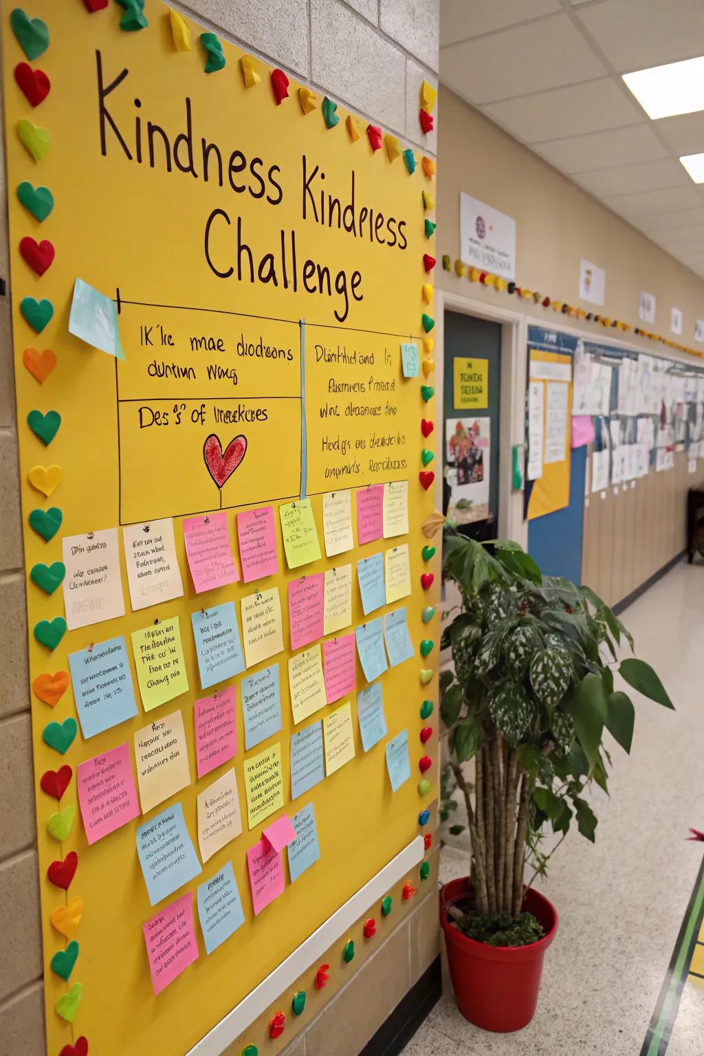 A benevolence endeavor board disseminates the spirit of giving.