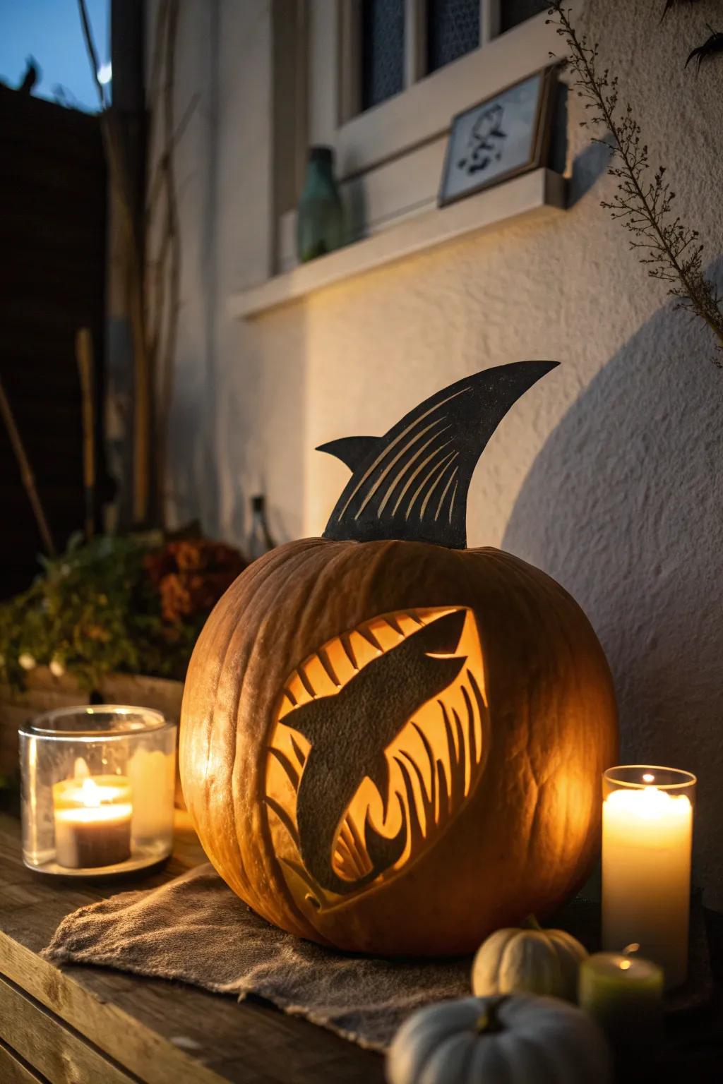 Subtle yet striking: Let the shade of a shark appendage bring your gourd to life.