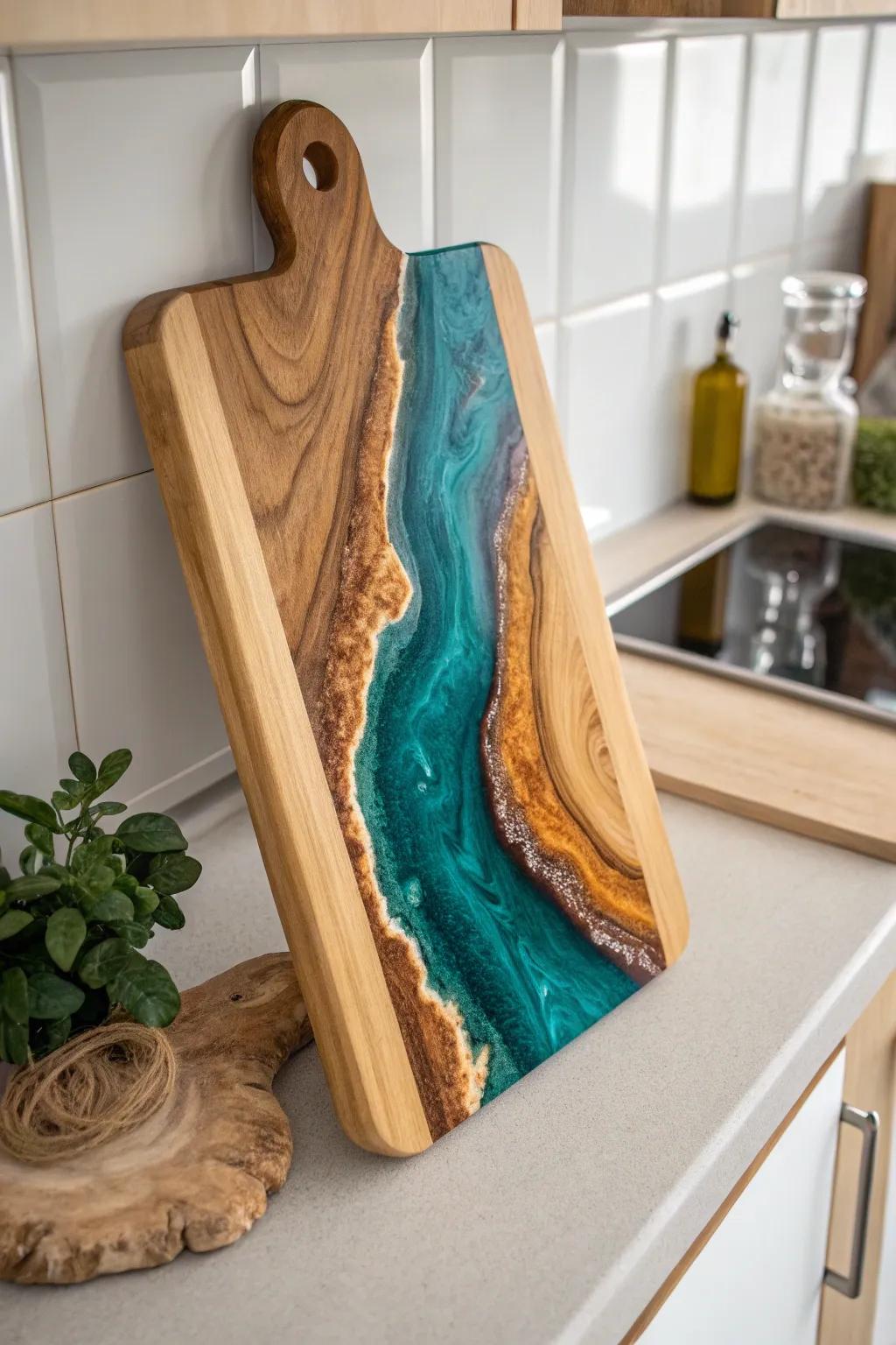 With the artistry of resin infused chopping boards, where functionality meets stunning design, you can elevate your kitchen.