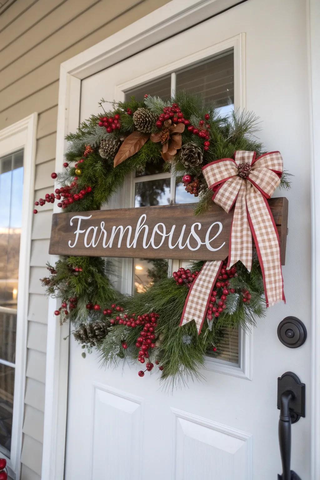 Personalized features render farmhouse wreaths uniquely yours.