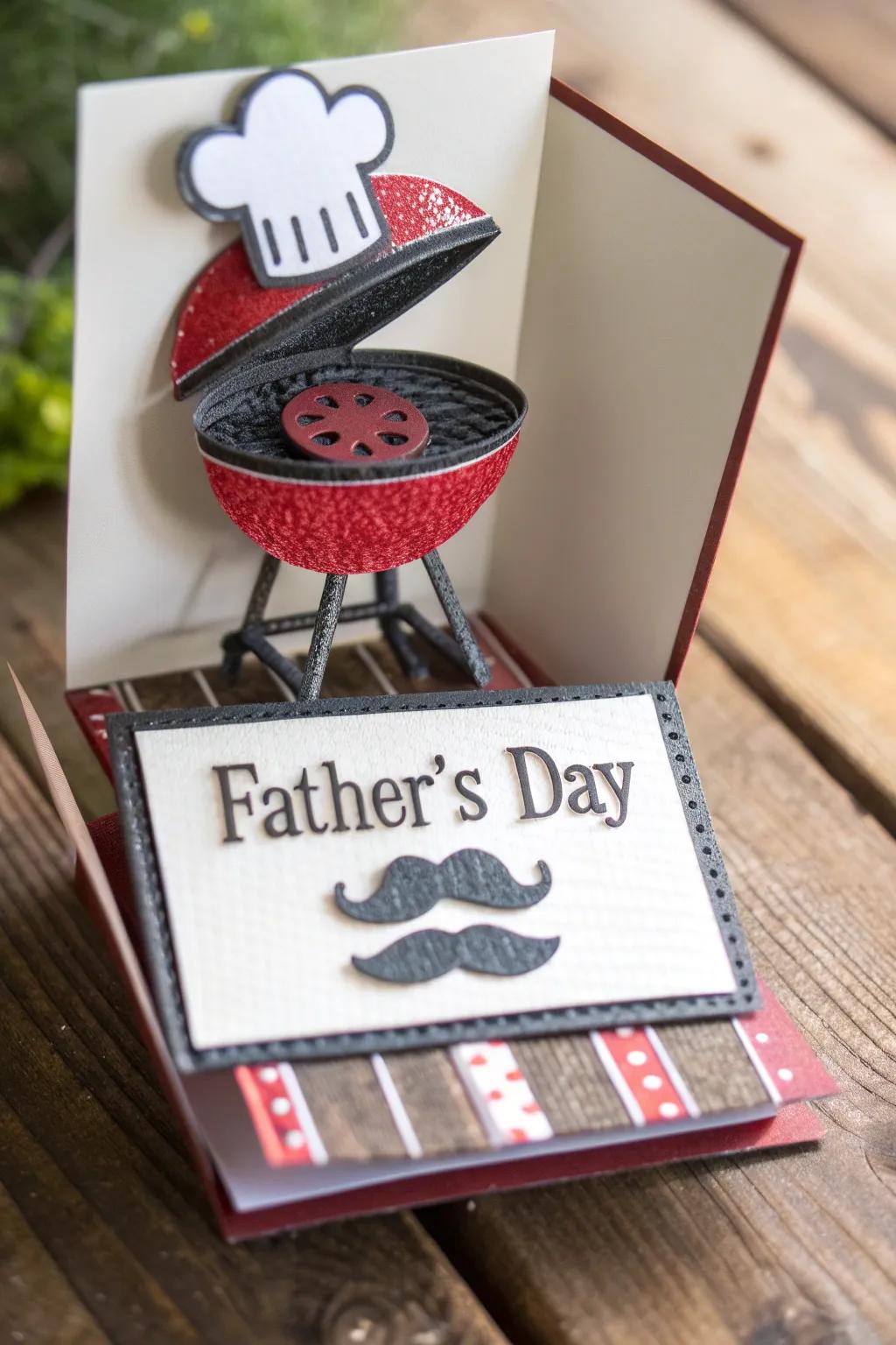 Celebrate Dad's grill mastery with a card that speaks to his love for open-flame and artistry.