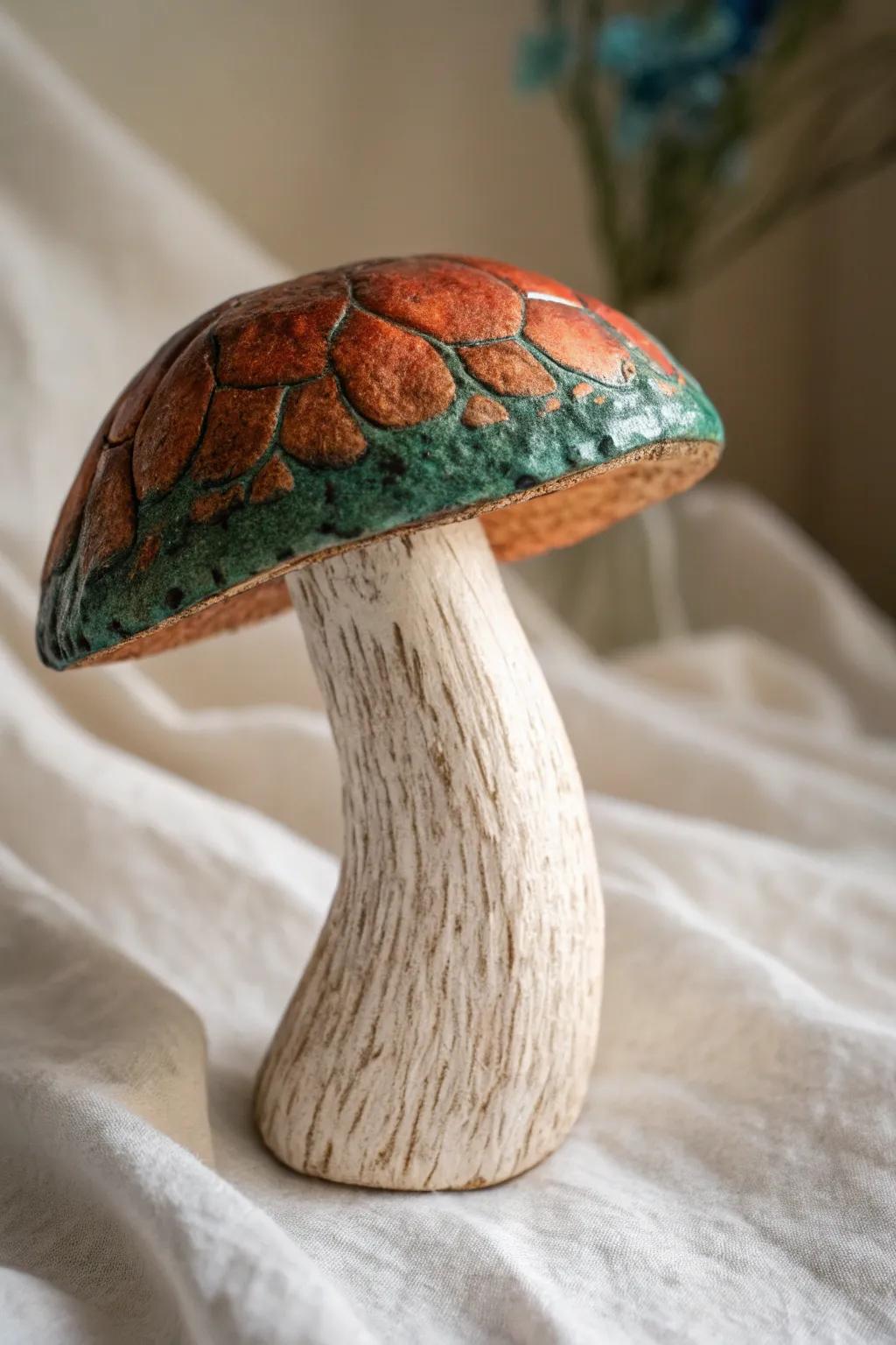 Magical Clay Mushroom: An Impression of Nature's Enchantment for Your Fairy Garden