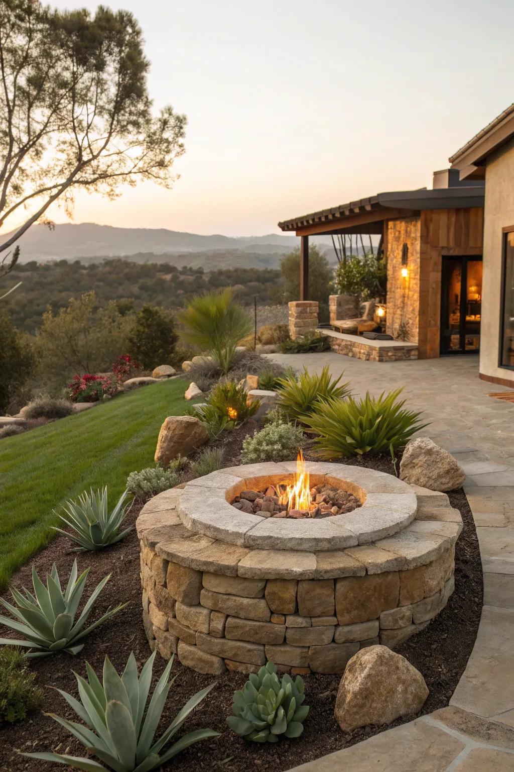 Elevate your outdoor precinct with a hearth that harmonizes with nature.