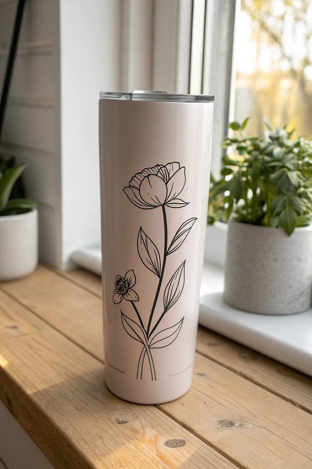 Embrace simplicity with a hint of elegance in your daily tumbler.