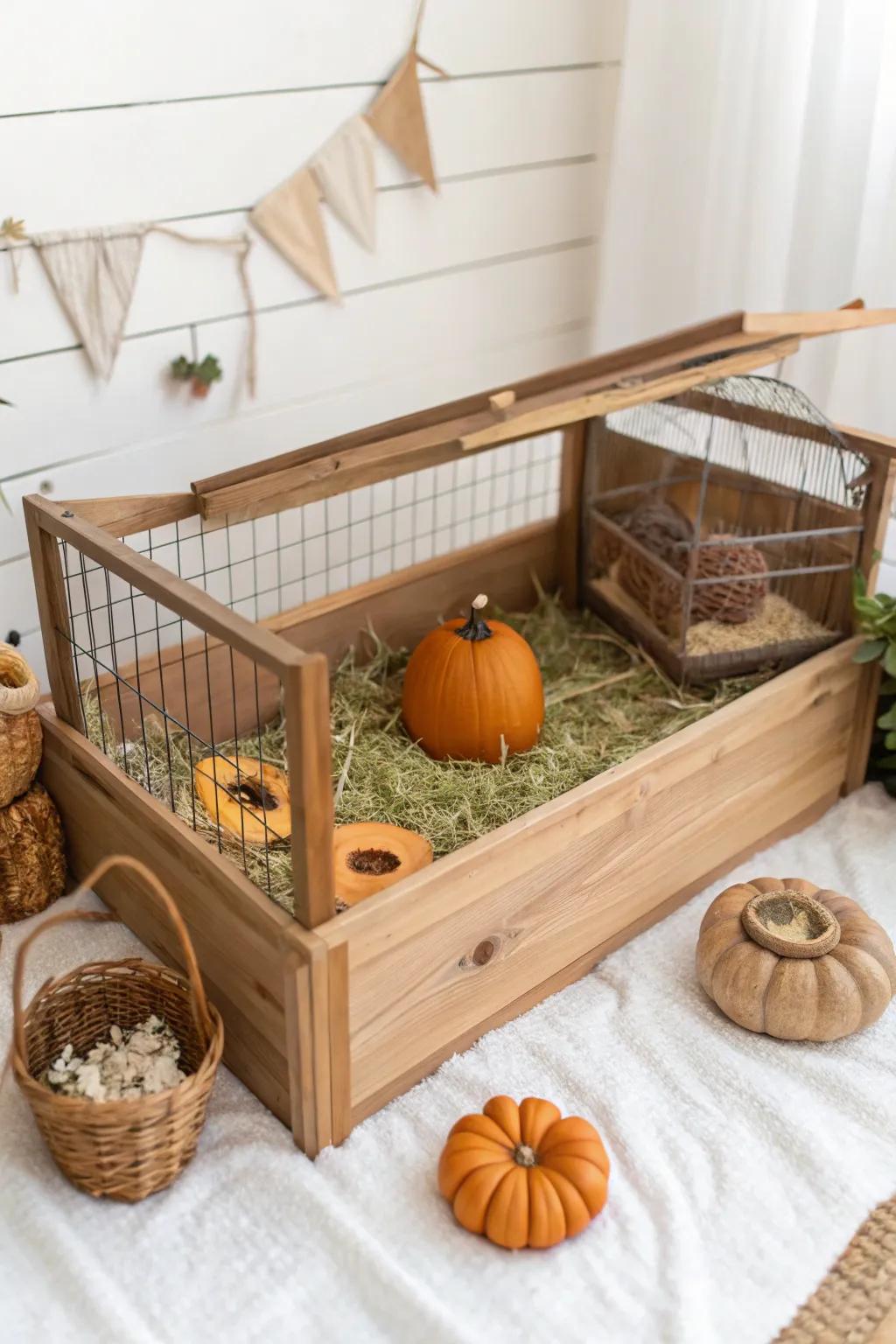 Invite the seasons into your guinea pig's dwelling with charming, handcrafted trimmings for a cozy sensation!