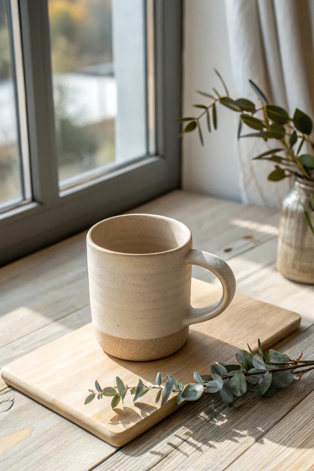 Drink sustainably with this beautifully handcrafted eco-conscious mug.